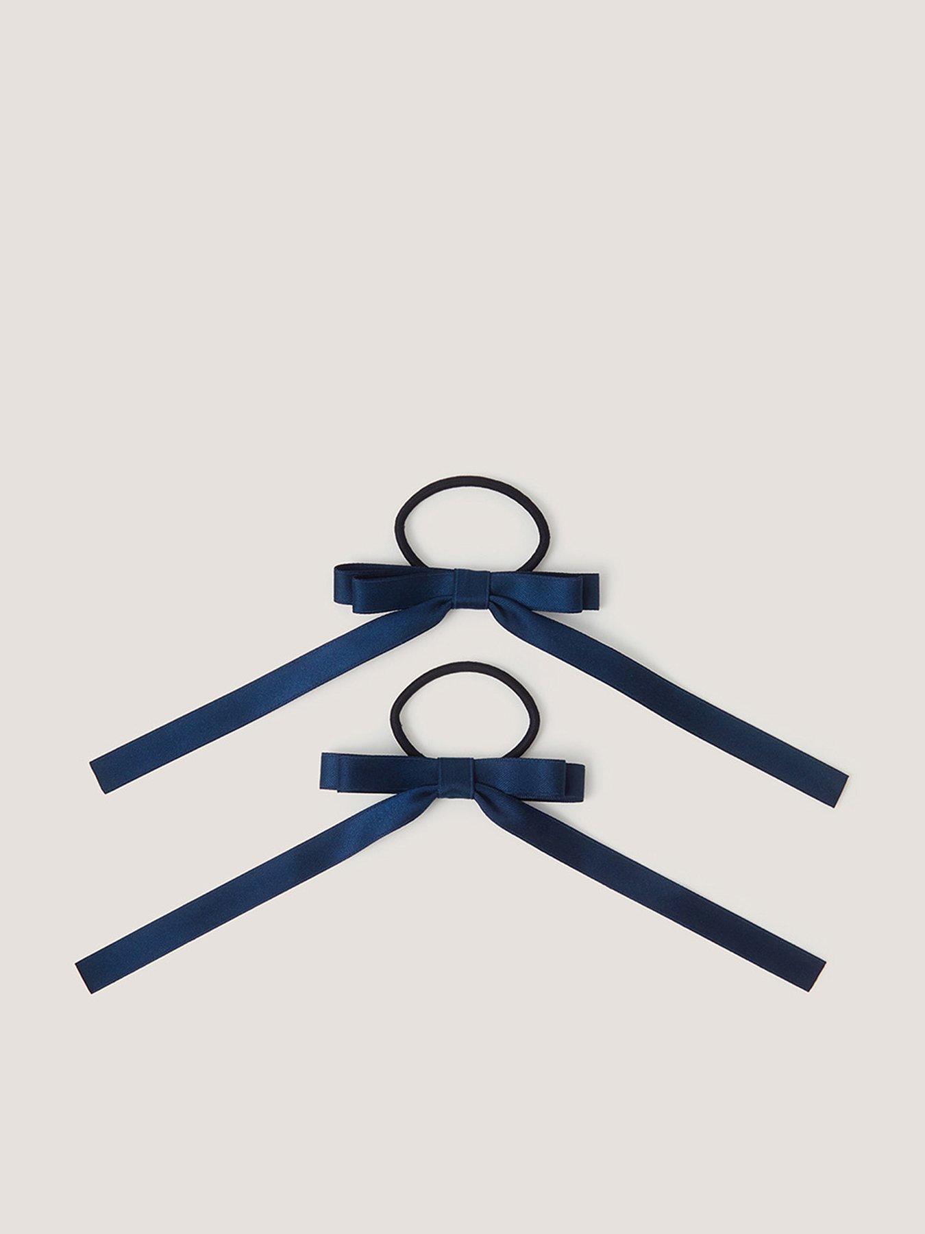 Image 1 of 2 of Monsoon Girls 2 Pack School Bow Hair Ponies - Navy