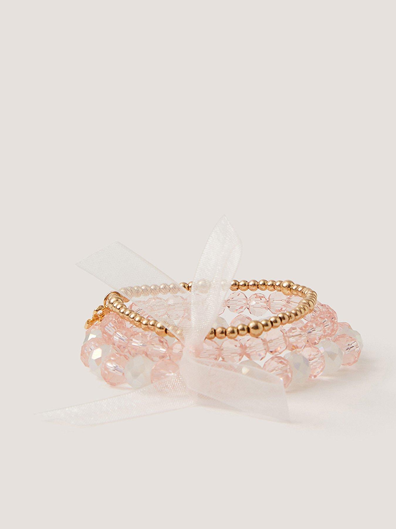 Monsoon Girls 3 Pack Organza Bow Bracelets - Pink