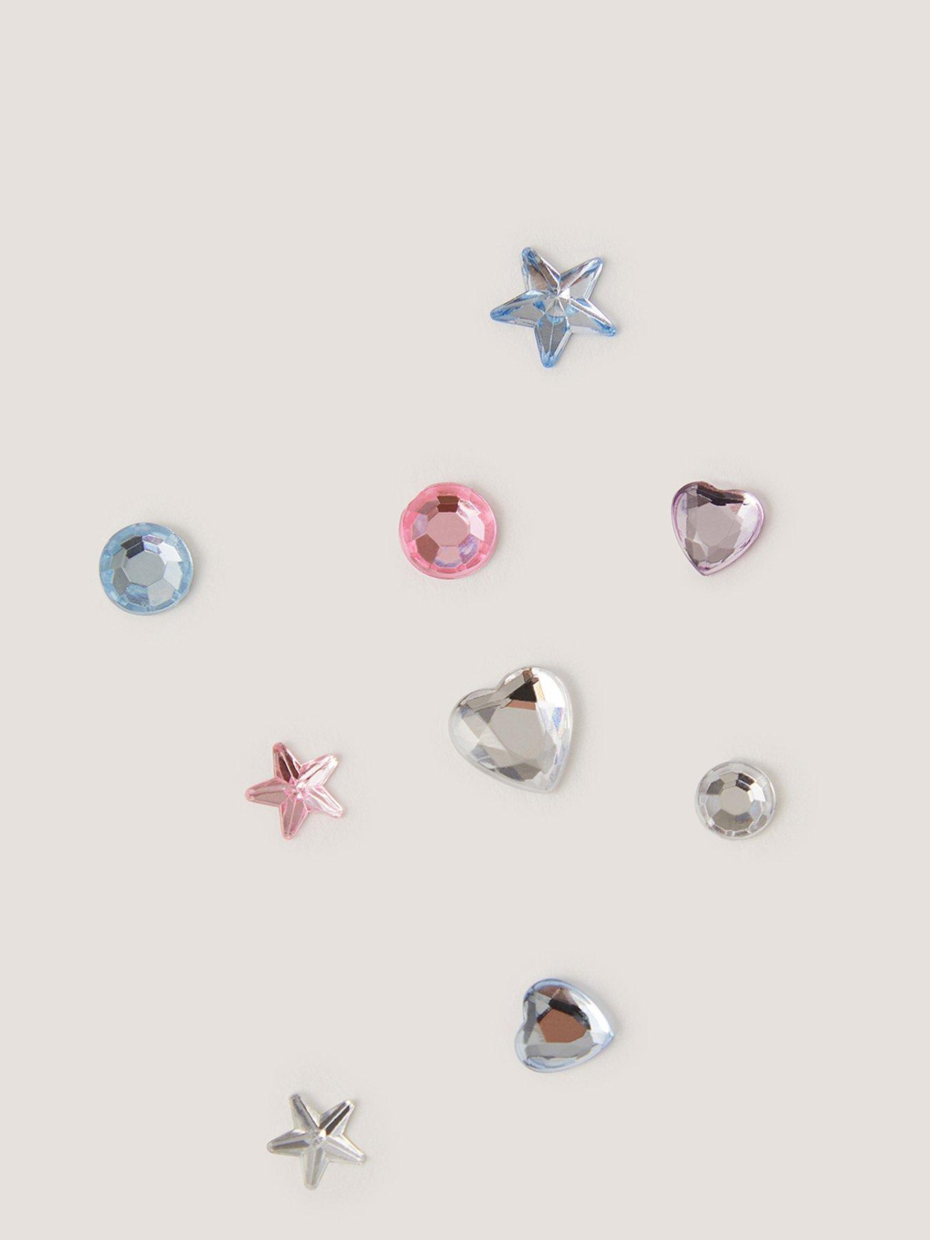 Image 2 of 2 of Monsoon Girls Ombre Gem Stick On Earrings - Multi