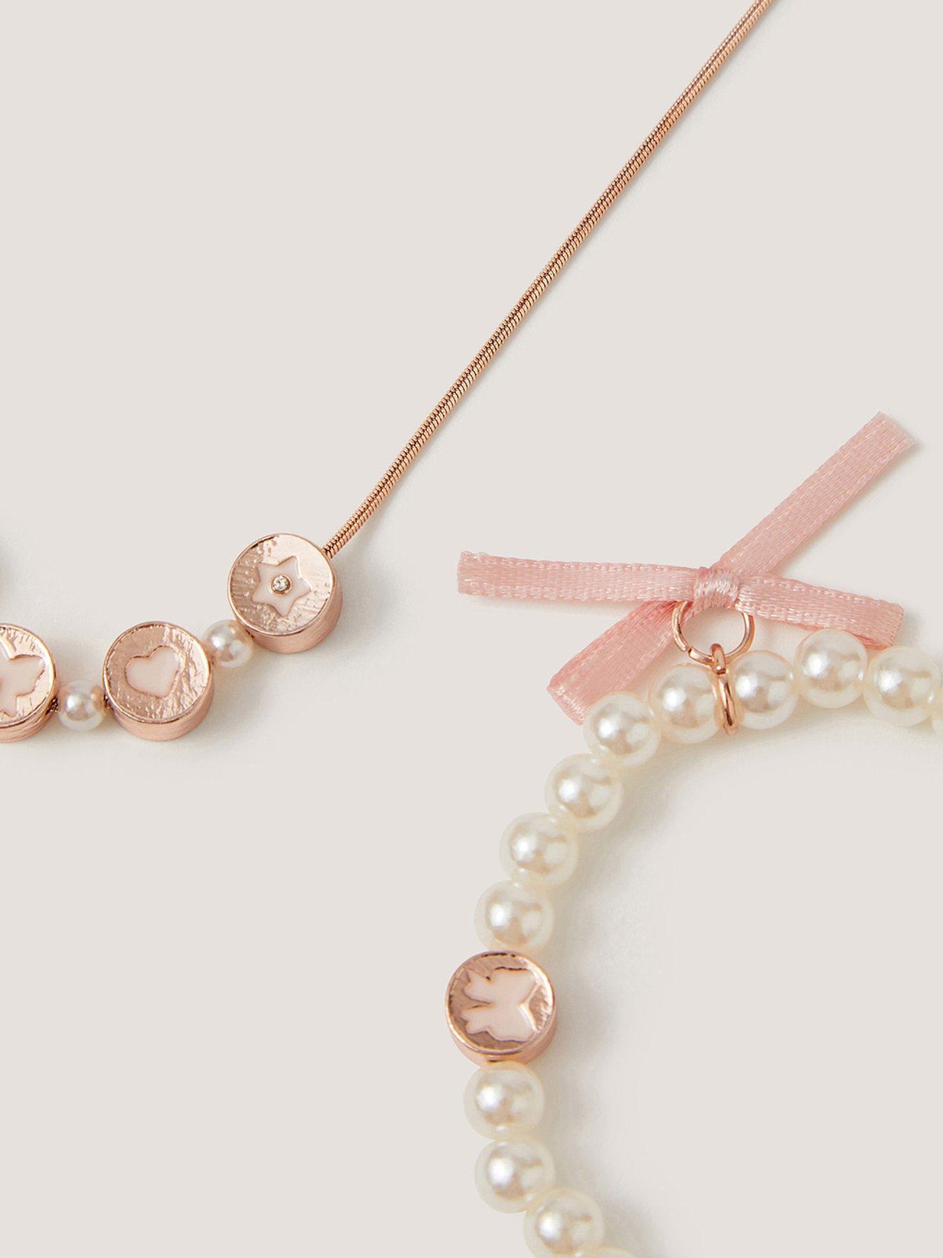 Image 2 of 2 of Monsoon Girls Bow Jewellery Set - Gold