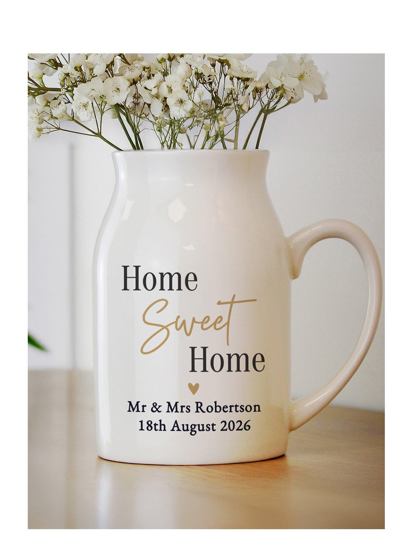 The Personalised Memento Company Personalised Black & Gold Small Jug Vase