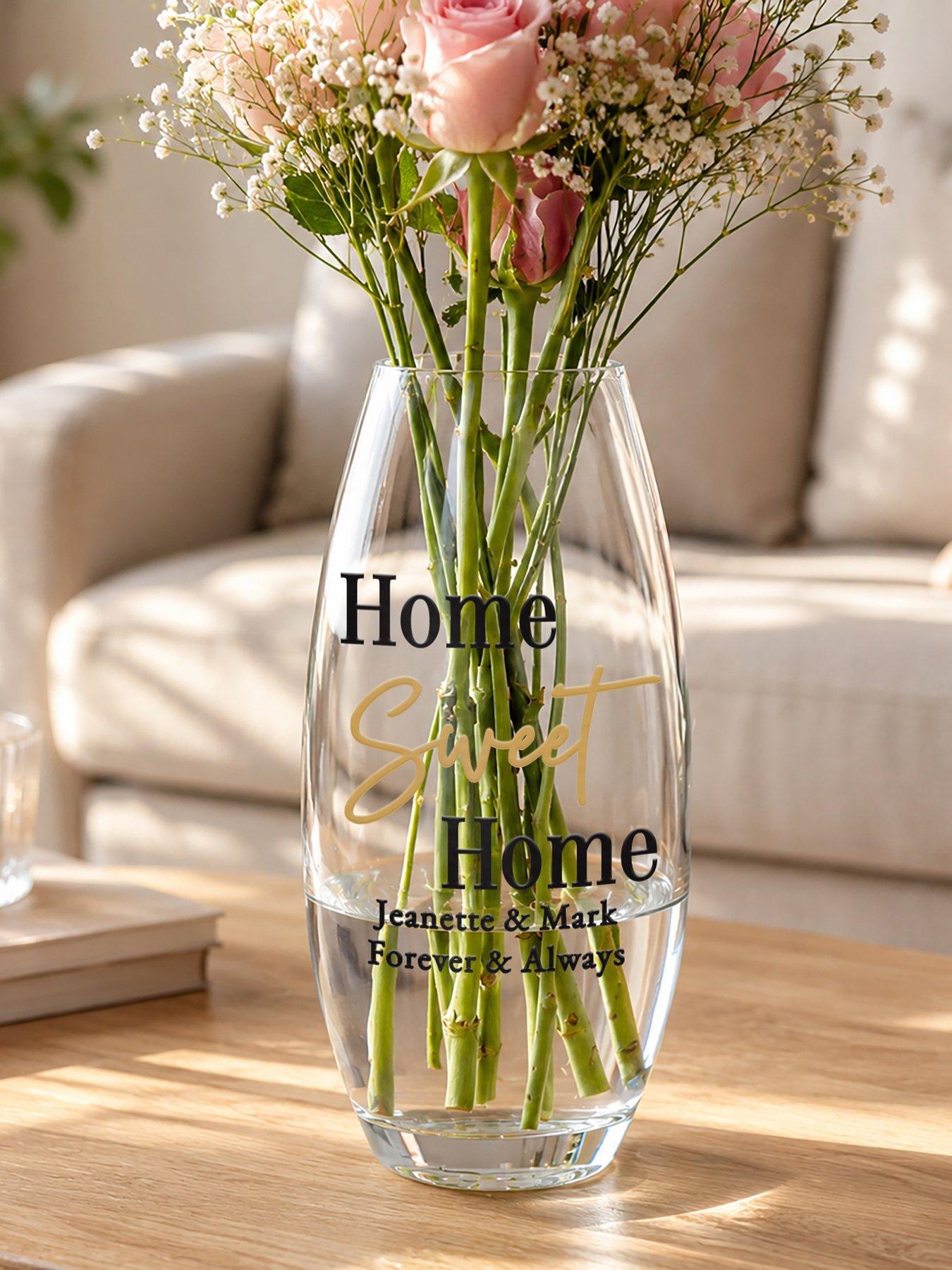 Image 1 of 3 of The Personalised Memento Company Personalised Glass Vase