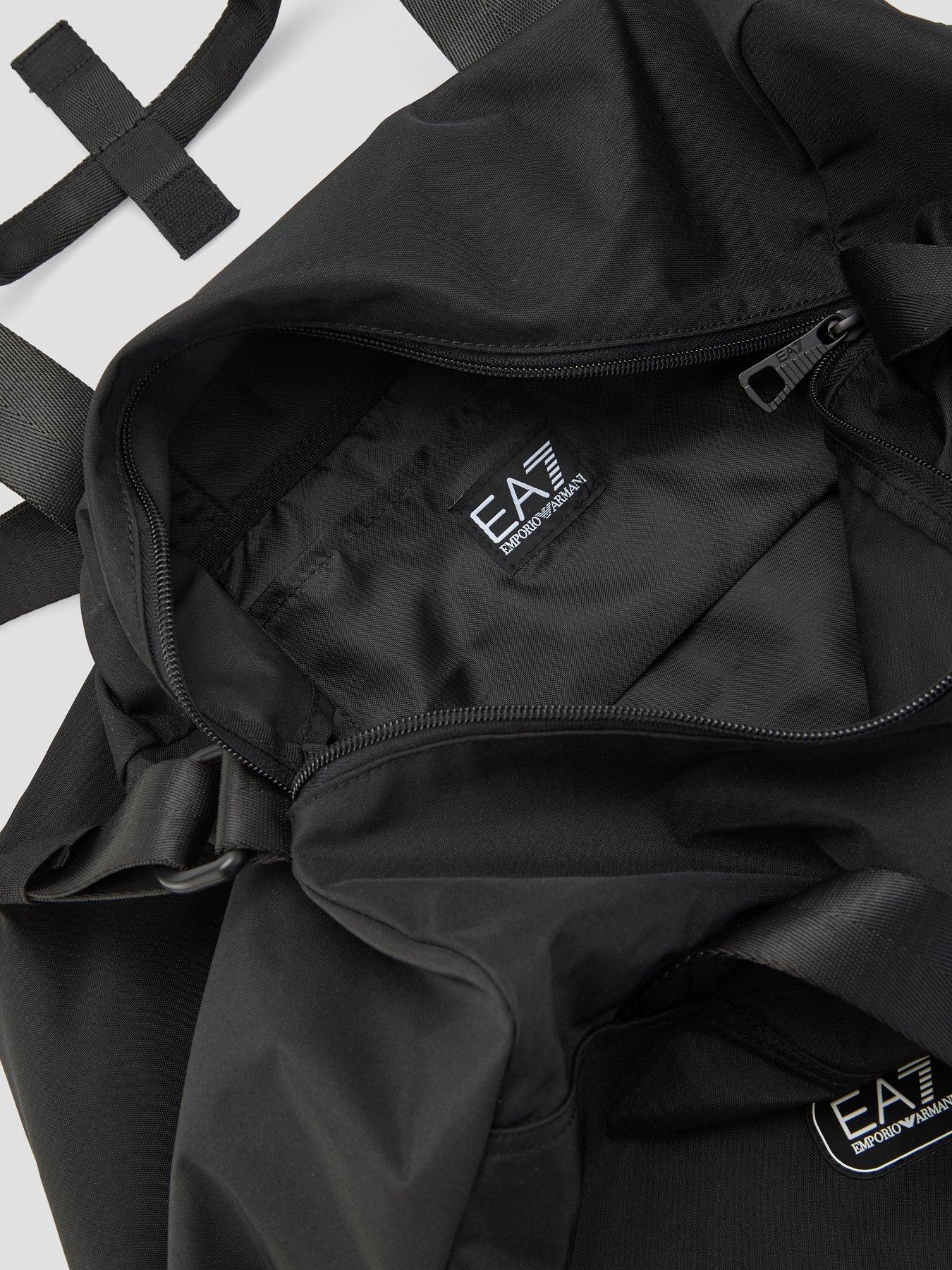 Image 4 of 4 of EA7 Emporio Armani Mens Zip Top Shoe Compartment Gym Holdall Bag - Black