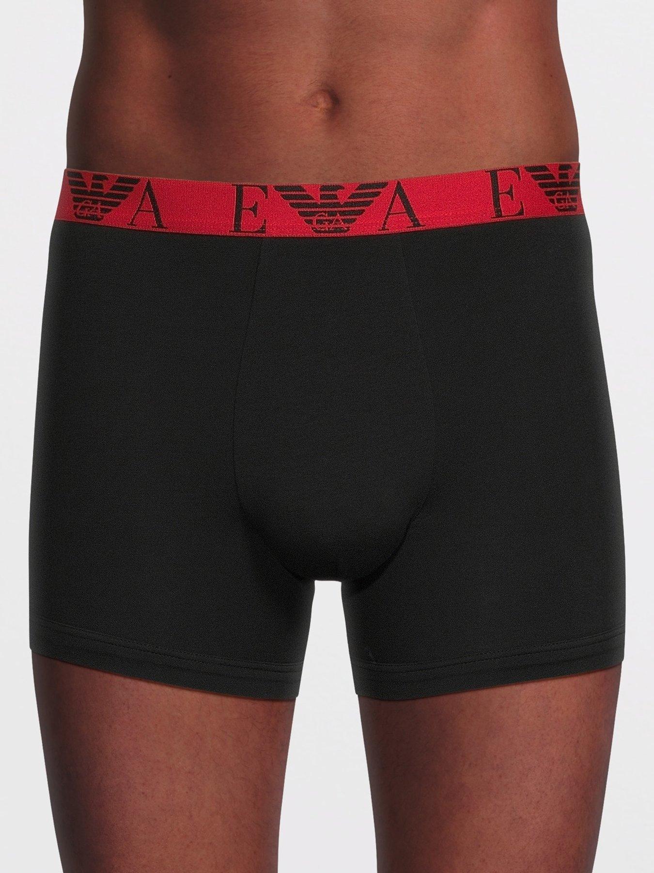 Image 2 of 3 of Emporio Armani Bodywear Bold Monogram Waistband 3 Pack Trunks - Assorted