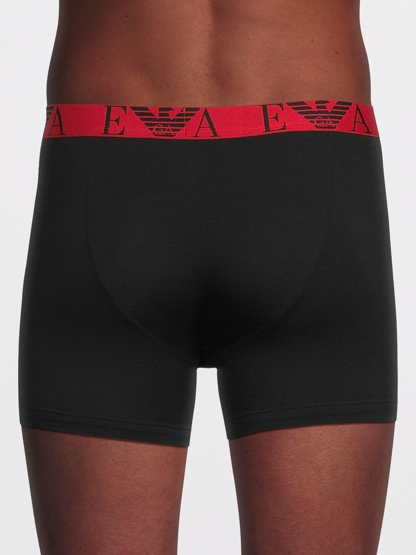 Image 3 of 3 of Emporio Armani Bodywear Bold Monogram Waistband 3 Pack Trunks - Assorted