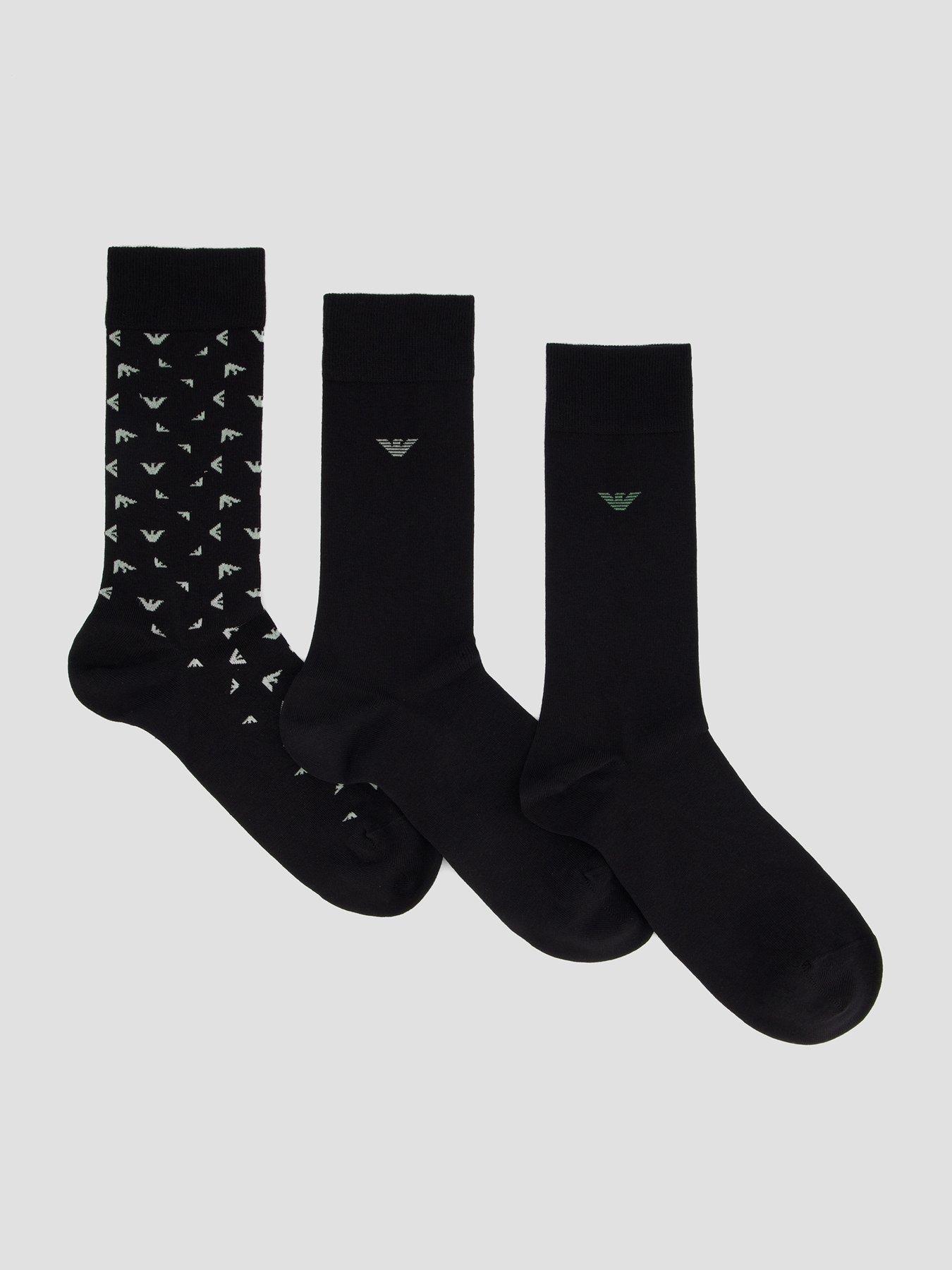 Emporio Armani Bodywear 3 Pack Crew Socks - Black