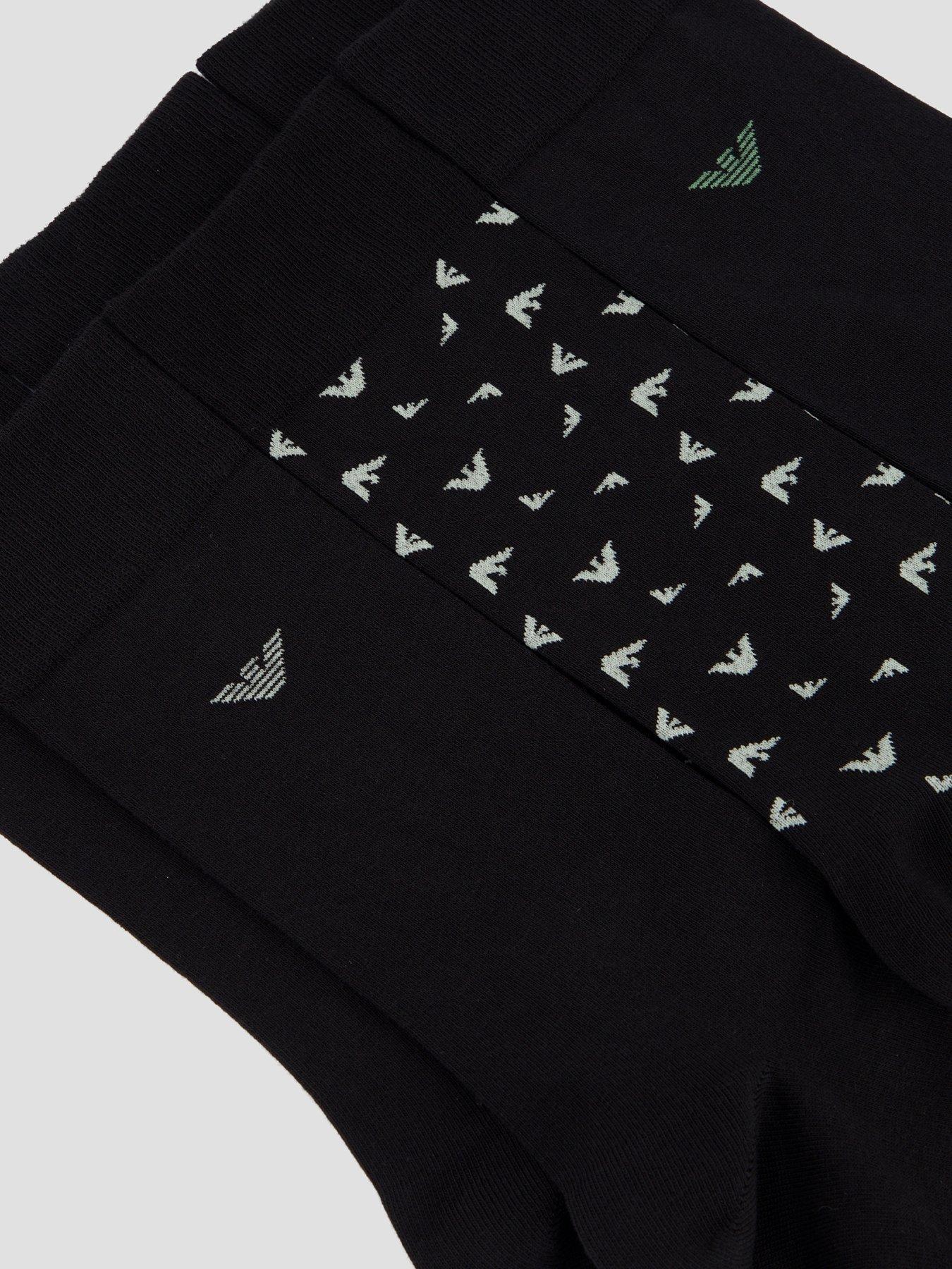 Image 3 of 3 of Emporio Armani Bodywear 3 Pack Crew Socks - Black