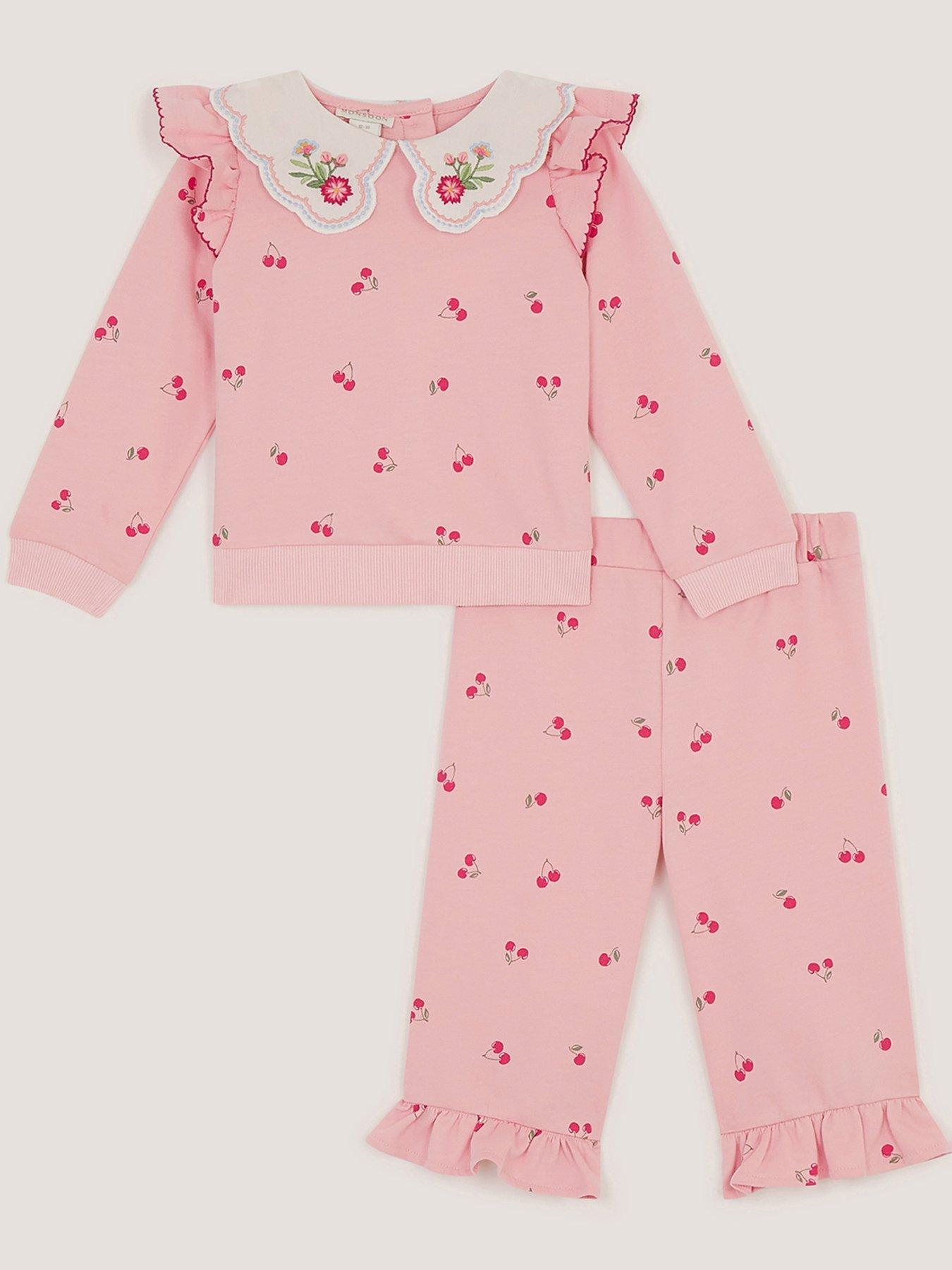 Monsoon Baby Girls Mon Cheri Top  &  Joggers - Pink