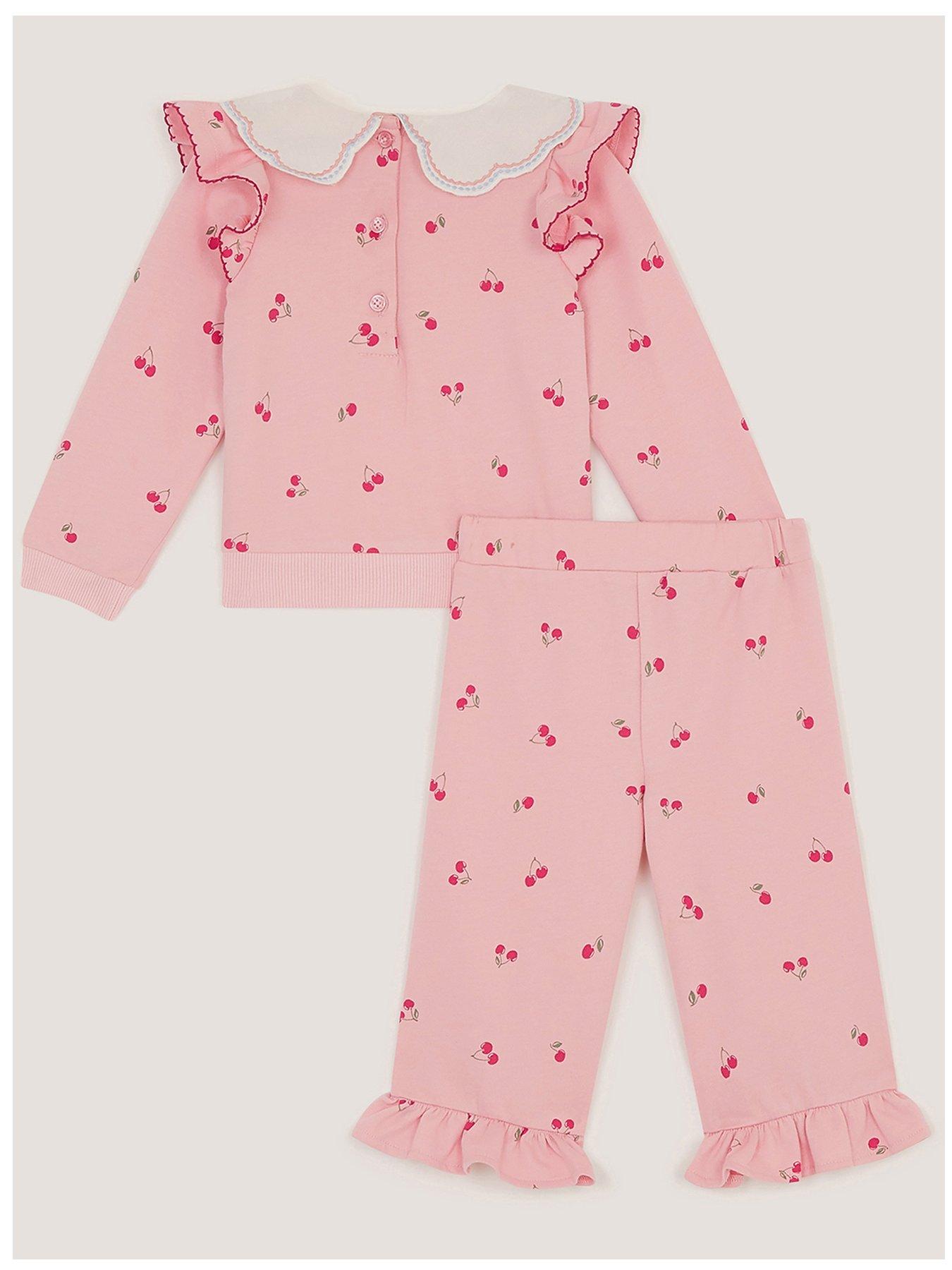 Image 2 of 3 of Monsoon Baby Girls Mon Cheri Top &amp; Joggers - Pink