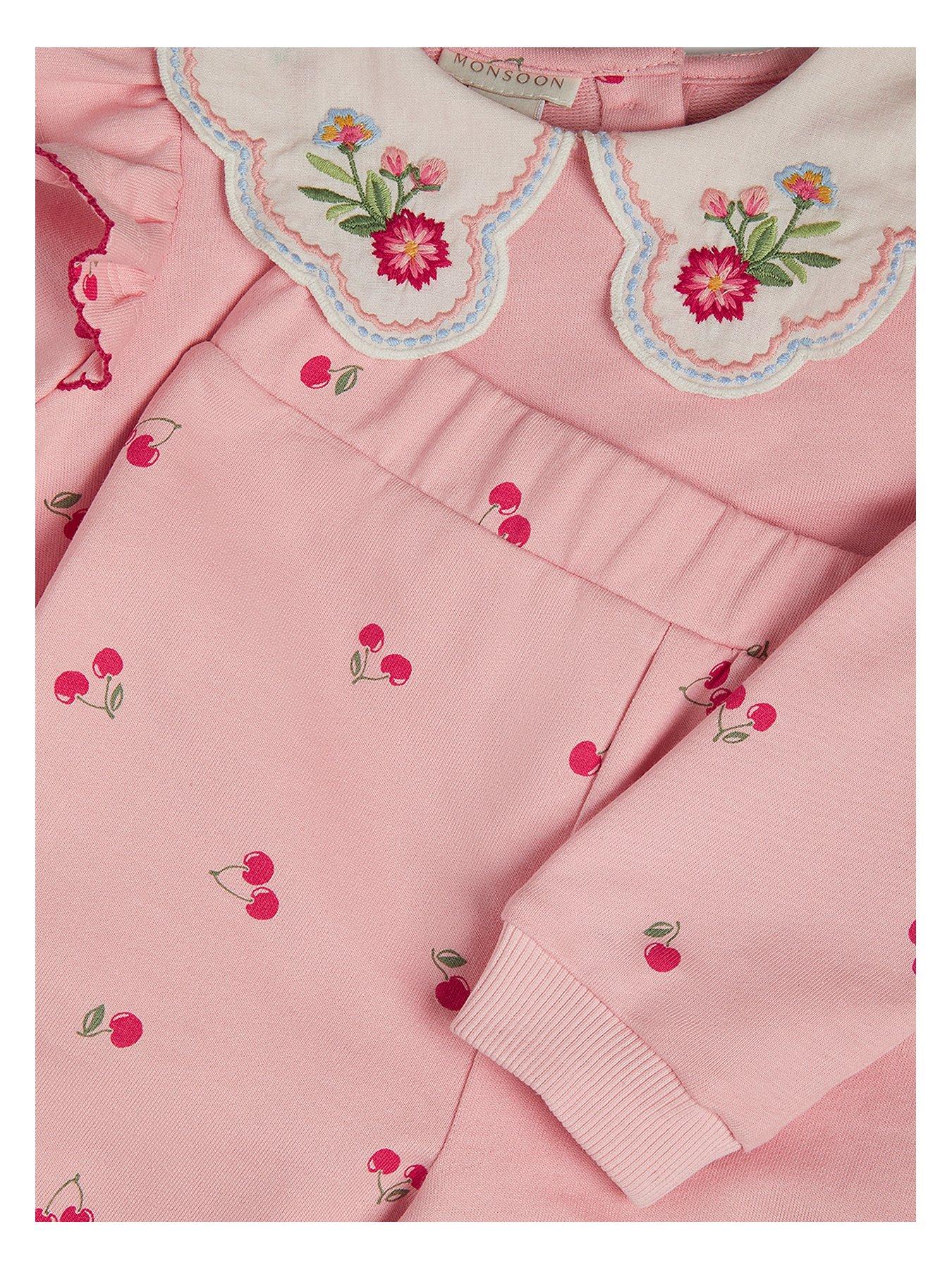 Image 3 of 3 of Monsoon Baby Girls Mon Cheri Top &amp; Joggers - Pink