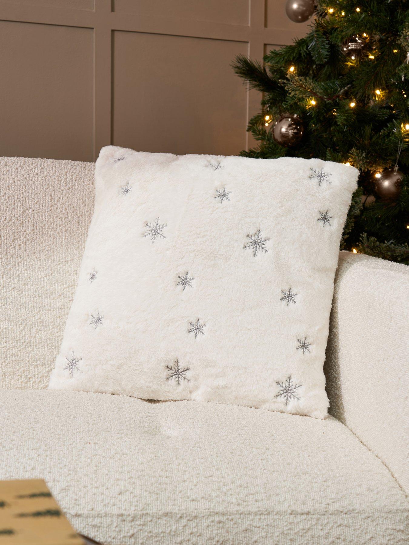 The Very Collection Christmas Sparkling Snowflakes Cushion