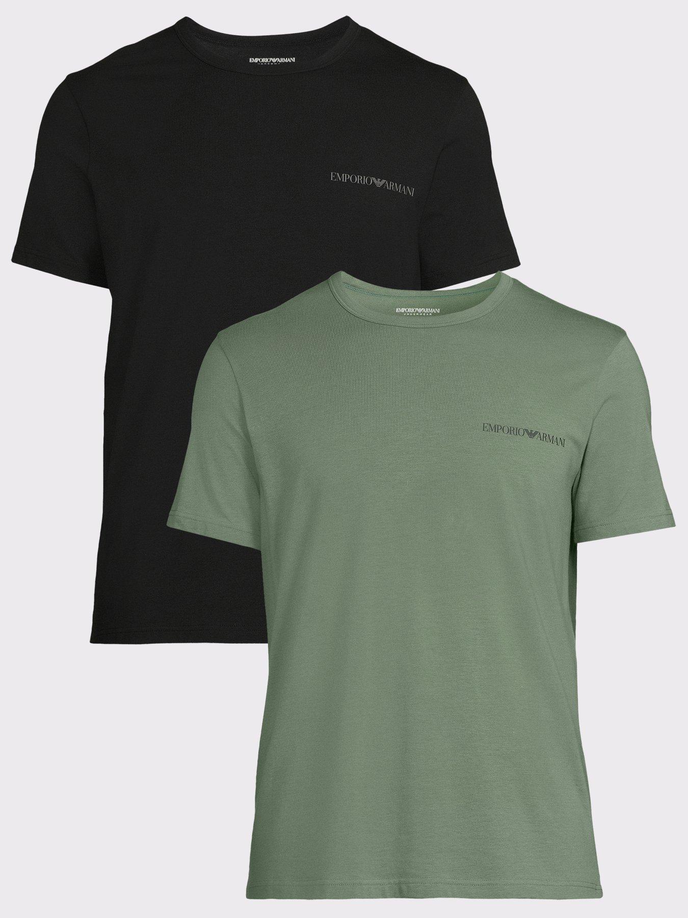 Image 1 of 5 of Emporio Armani Bodywear 2 Pack Core Logo Crew Neck T-Shirts - Assorted
