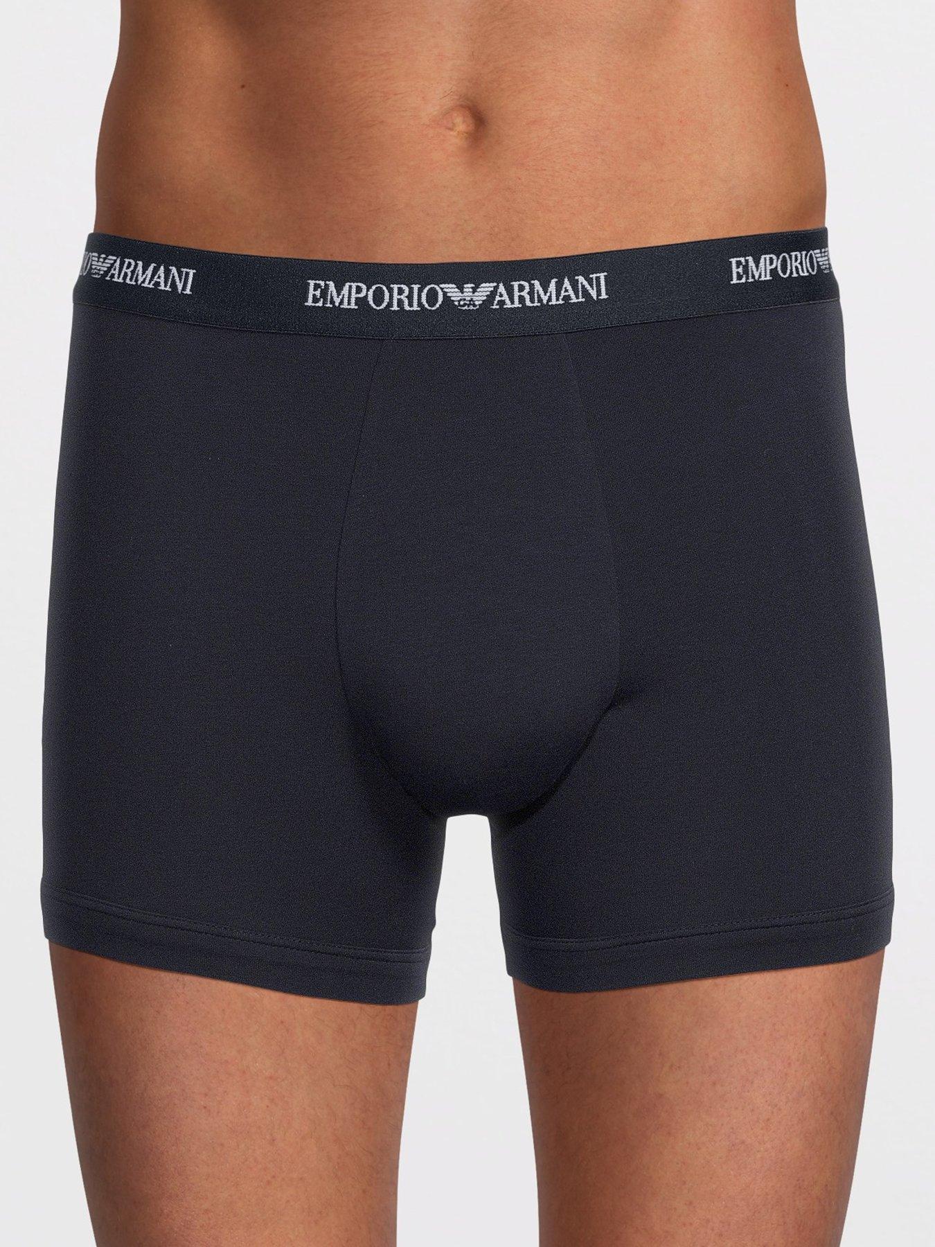 Image 2 of 3 of Emporio Armani Bodywear Mens Core 3 Pack Stretch Cotton Boxer Shorts - Black
