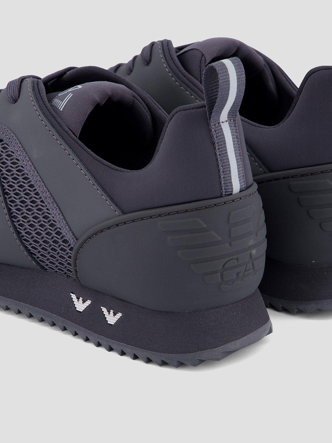 Image 3 of 8 of EA7 Emporio Armani Side Logo Mesh &amp; Pu Runner Trainers - Grey