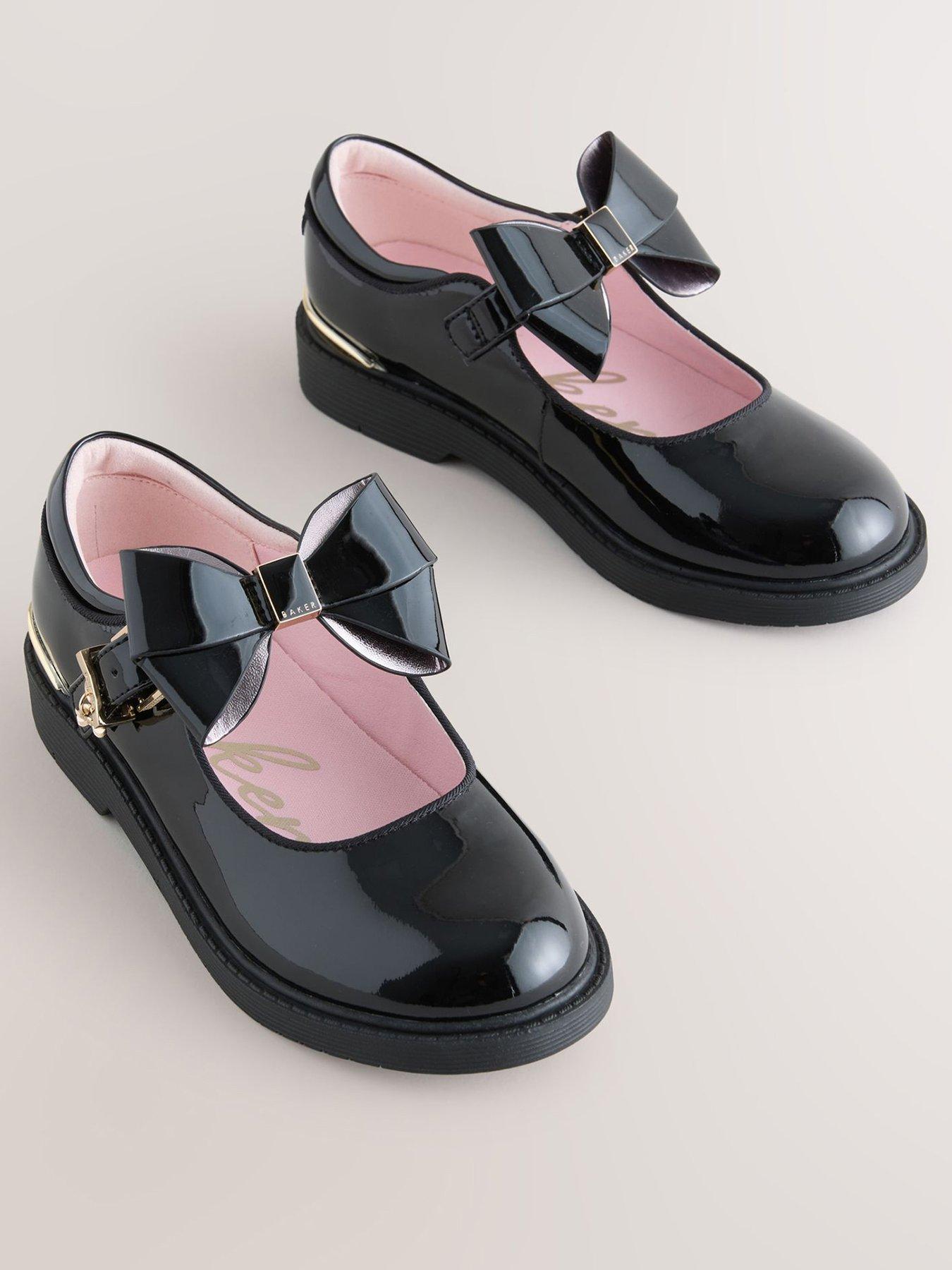 Image 2 of 7 of Ted Baker Chunky Mary Jane Shoes with Bow - Black