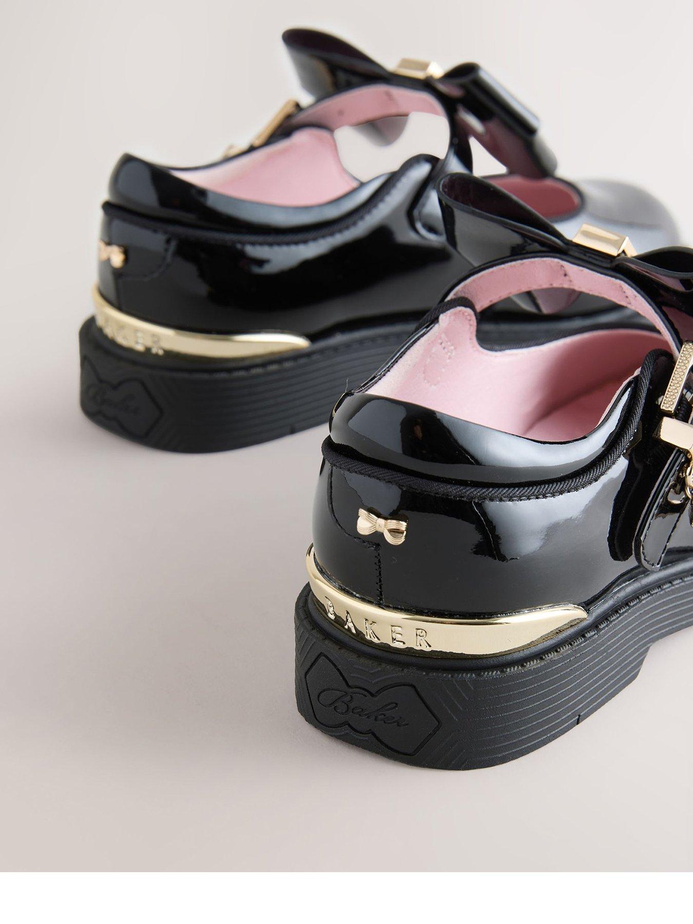 Image 3 of 7 of Ted Baker Chunky Mary Jane Shoes with Bow - Black