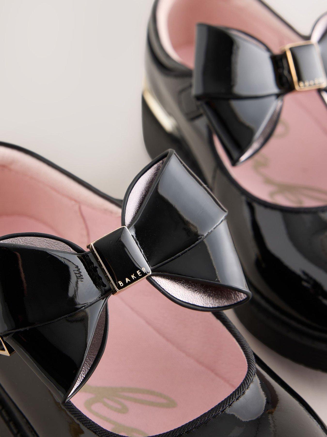 Image 4 of 7 of Ted Baker Chunky Mary Jane Shoes with Bow - Black