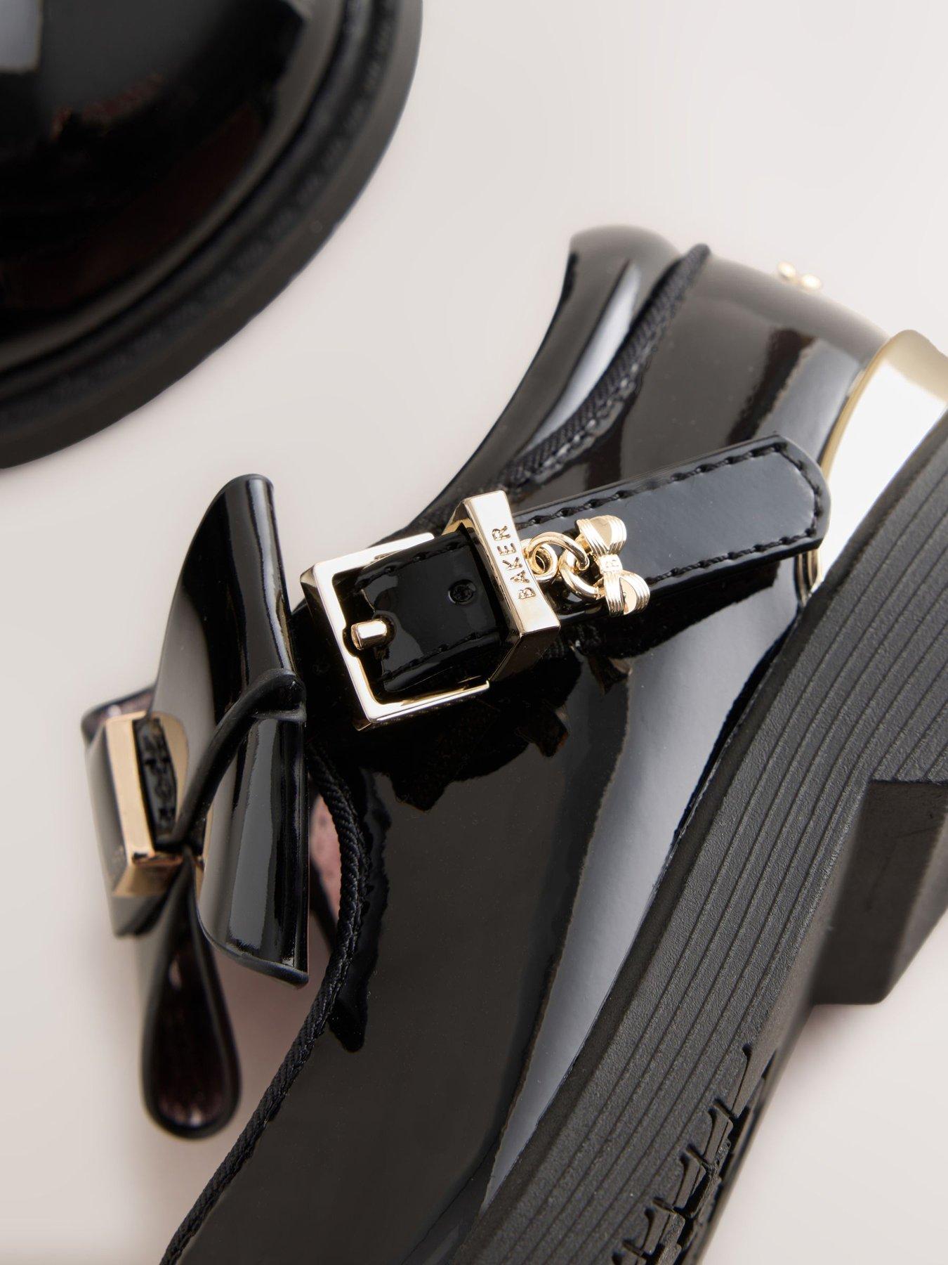 Image 6 of 7 of Ted Baker Chunky Mary Jane Shoes with Bow - Black