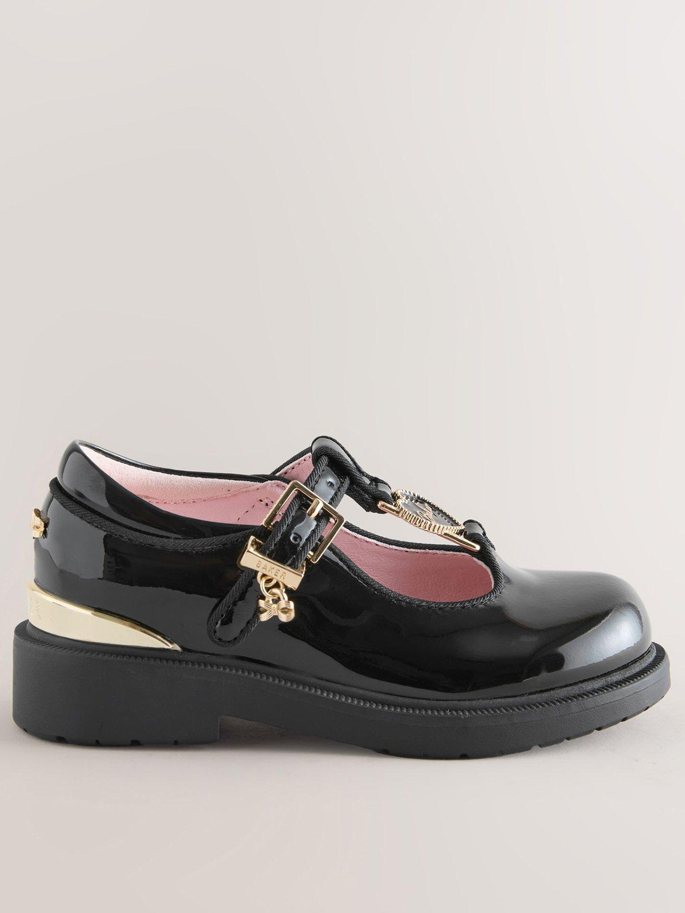 Ted Baker Girls' Patent T-Bar Mary Jane School Shoes with Chunky Sole - Black