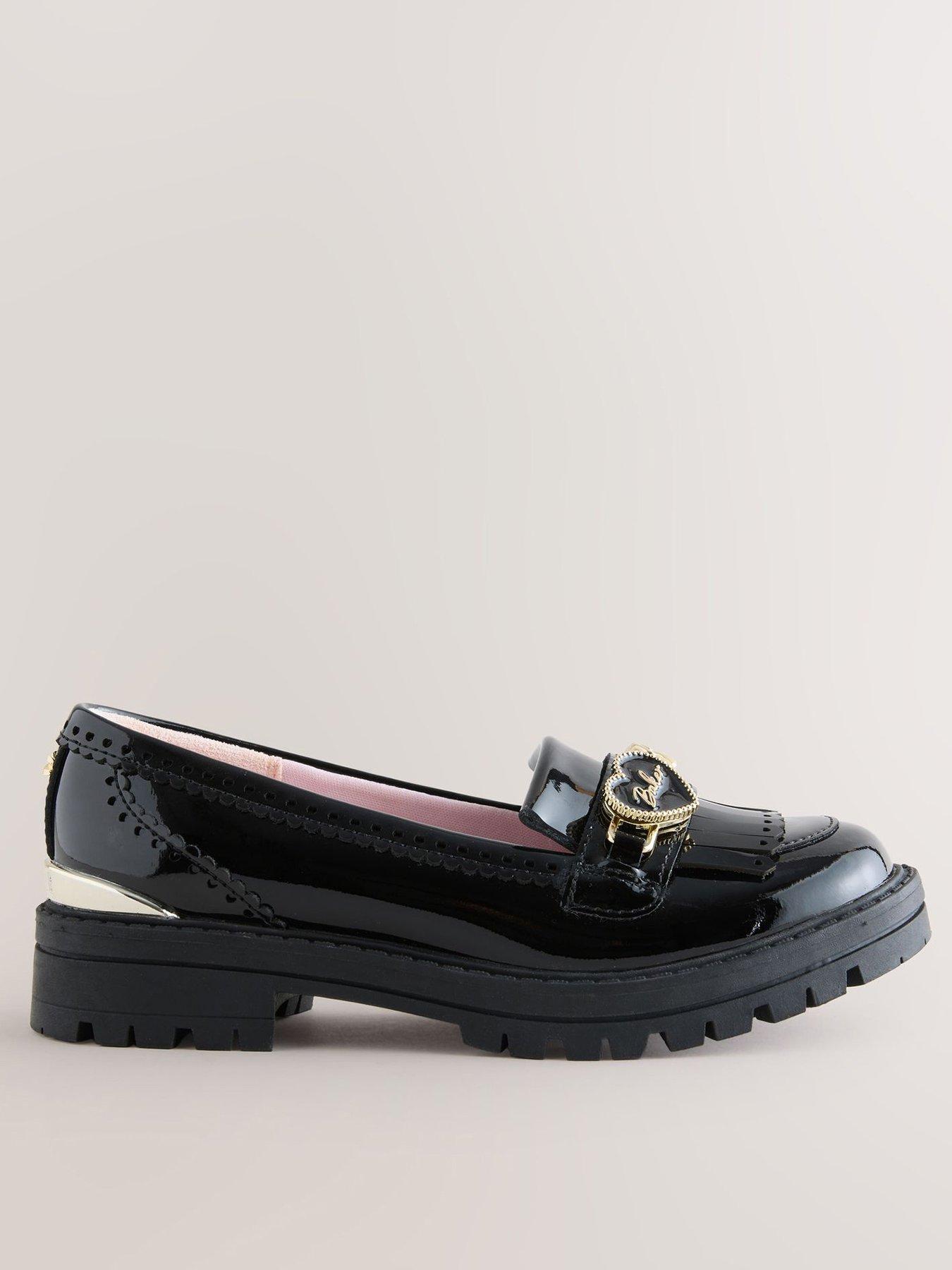 Ted Baker Girls' Patent Fringe Loafers - Black