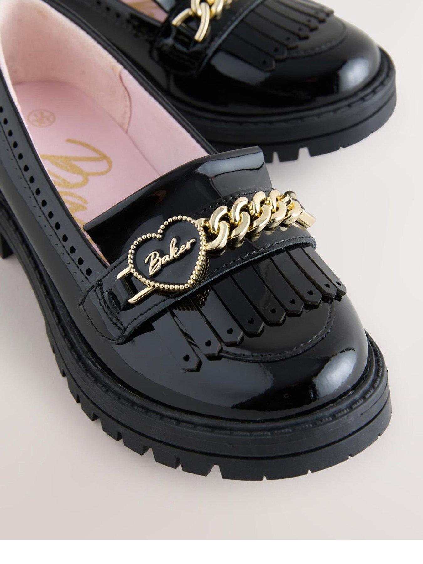 Image 2 of 5 of Ted Baker Girls Patent Leather Fringe Loafers - Black