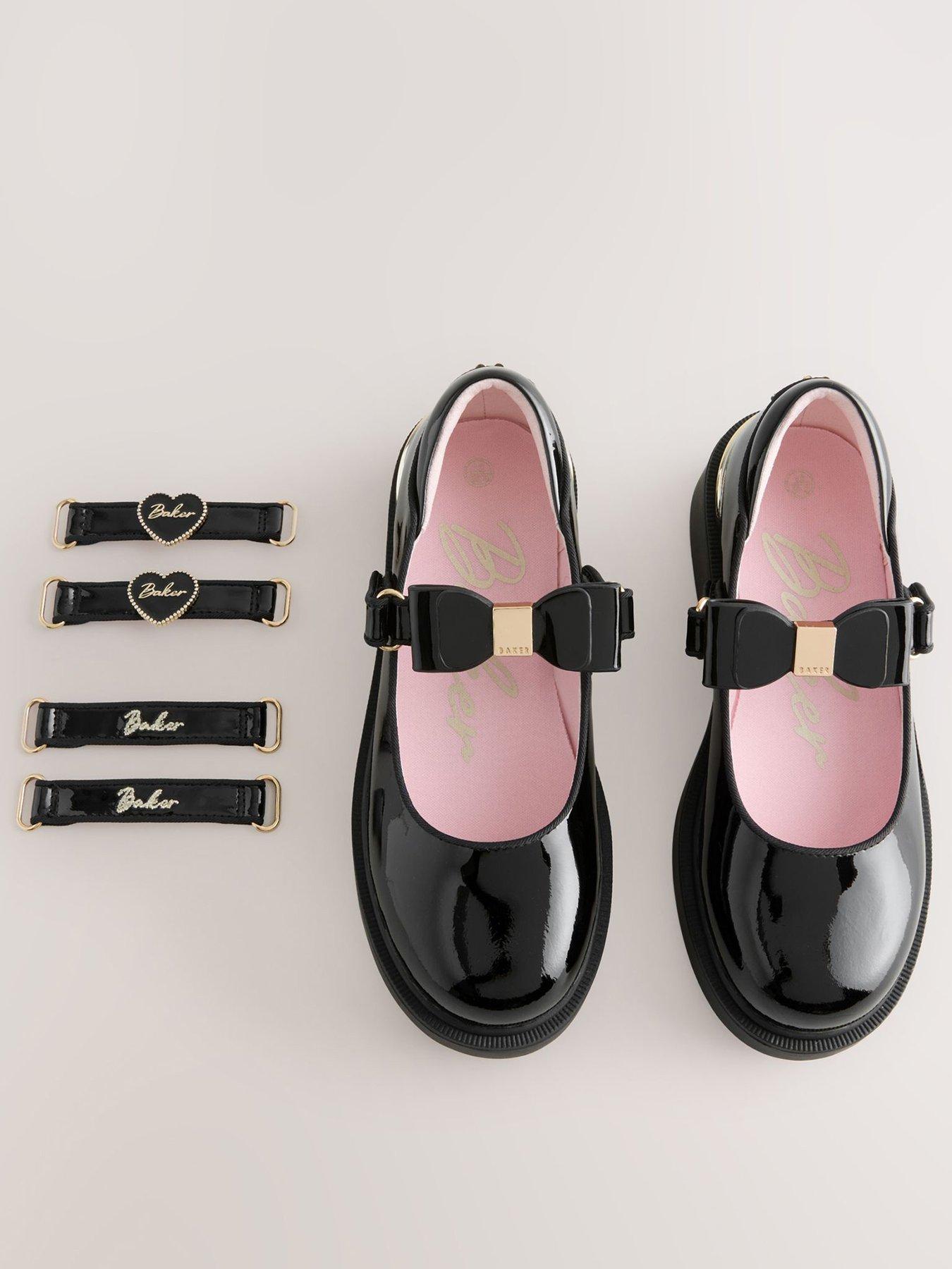 Ted Baker Patent Multiple Straps Chunky Mary Jane Black Shoes - Black