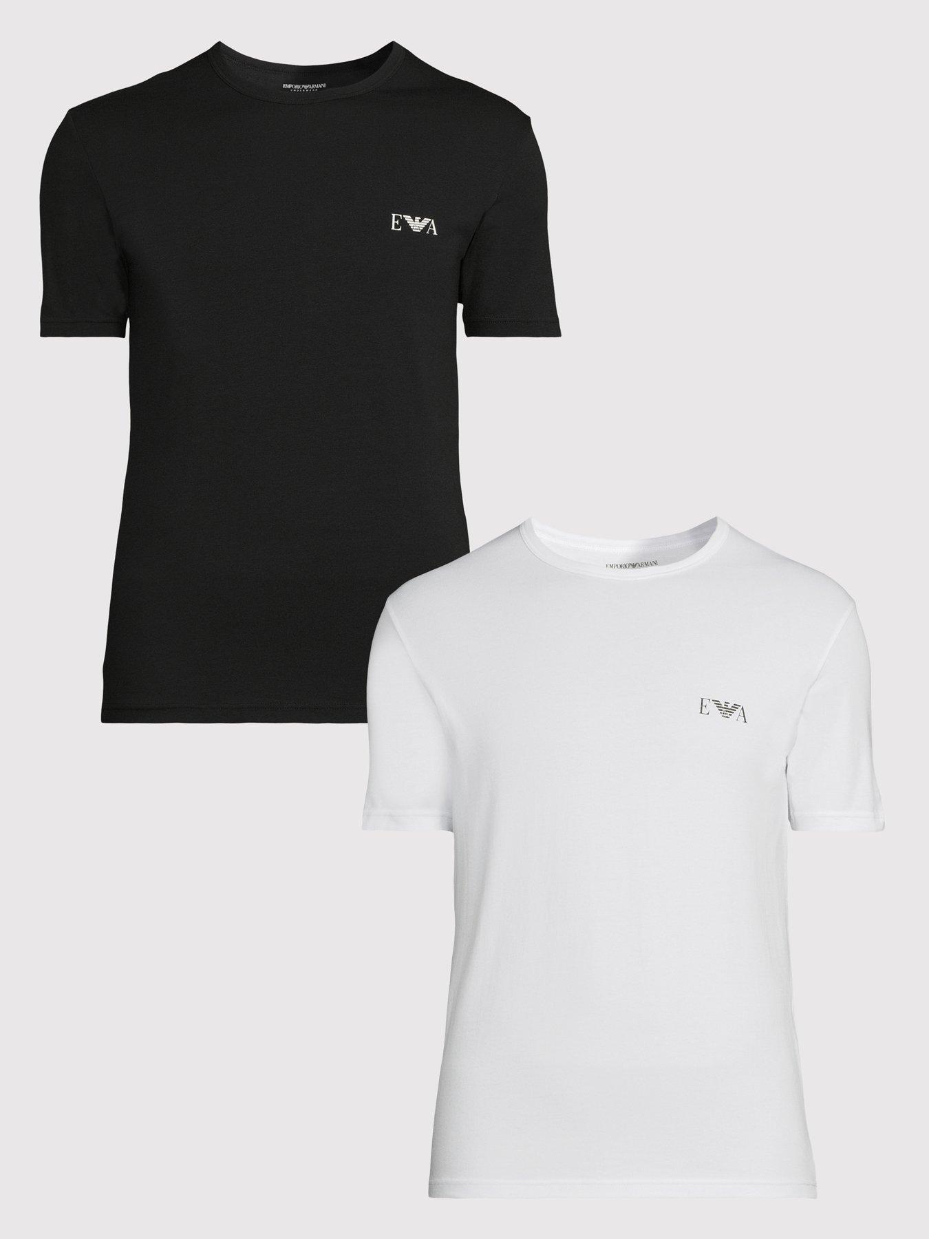 Emporio Armani Bodywear 2 Pack Bold Monogram Crew Neck T-Shirts - Assorted