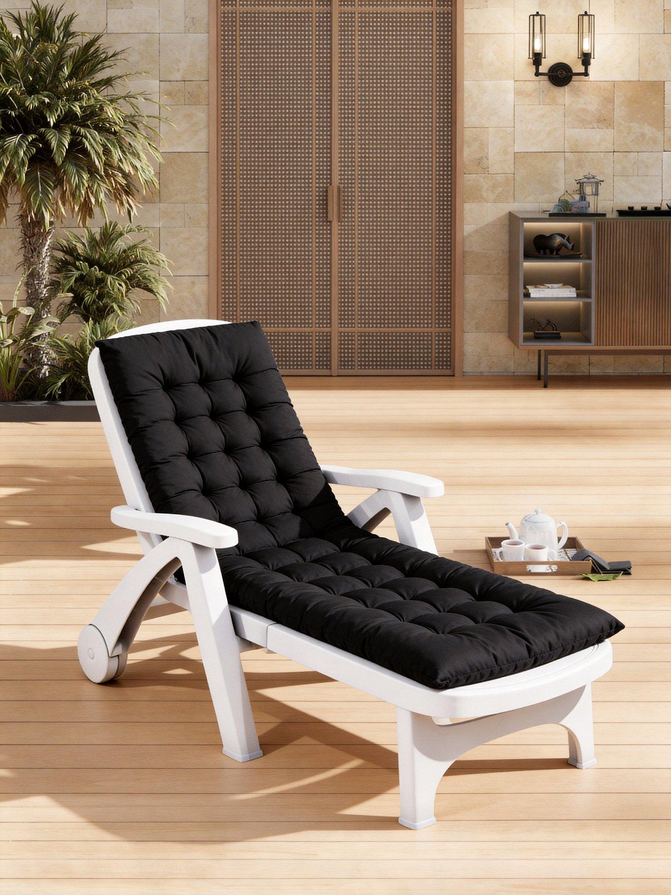 Image 1 of 7 of Living and Home Thick Lounger Cushion - Black