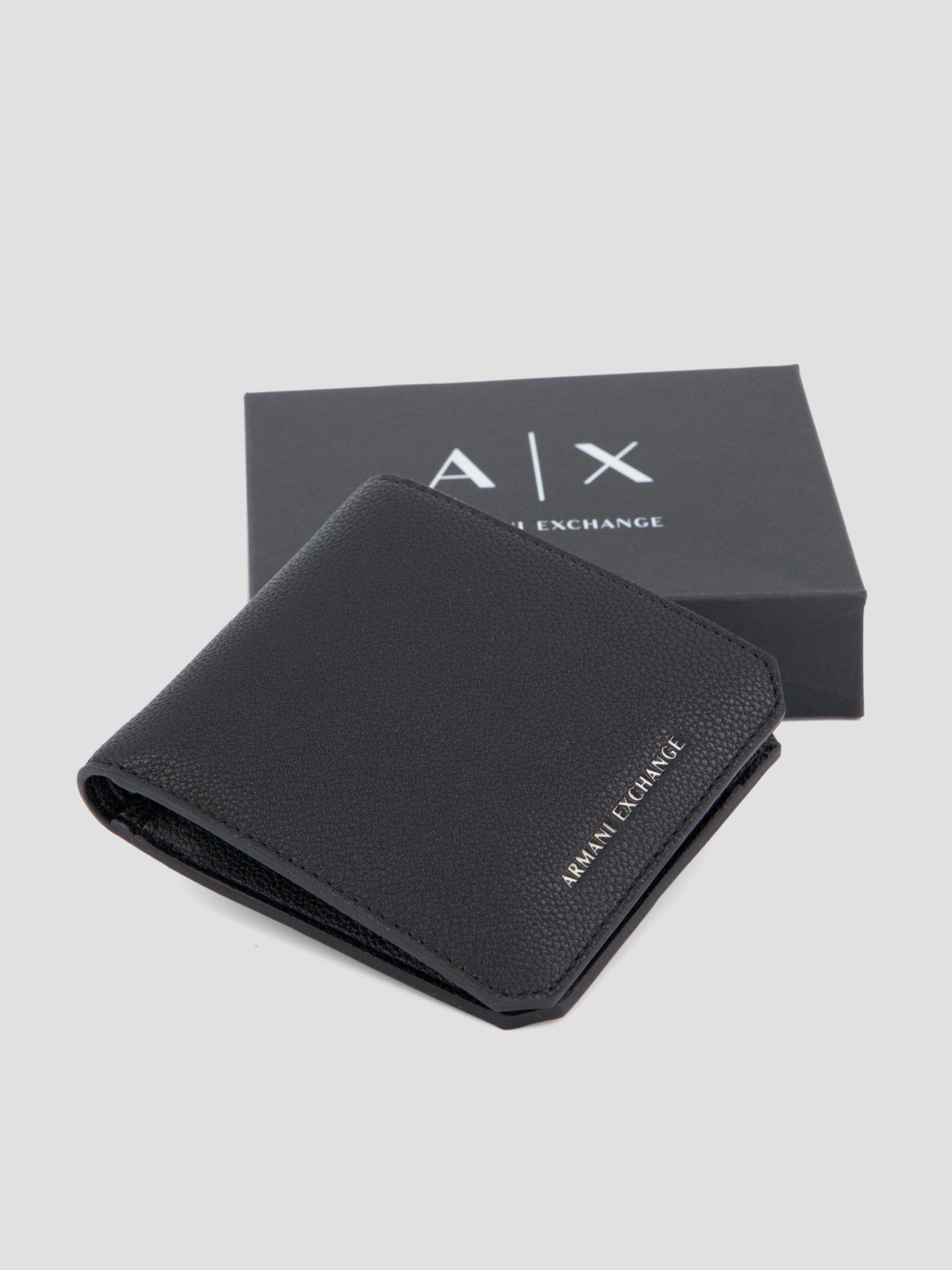 Image 4 of 4 of Armani Exchange Alex Bifold Coin Pocket Wallet - Black