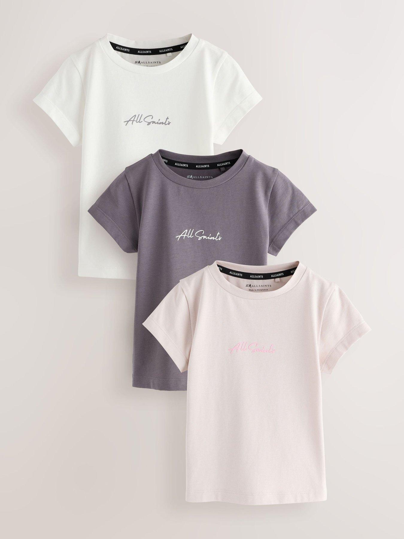 smALLSAINTS Older Girls 3 Pack Short Sleeve Logo T-shirts - Multi