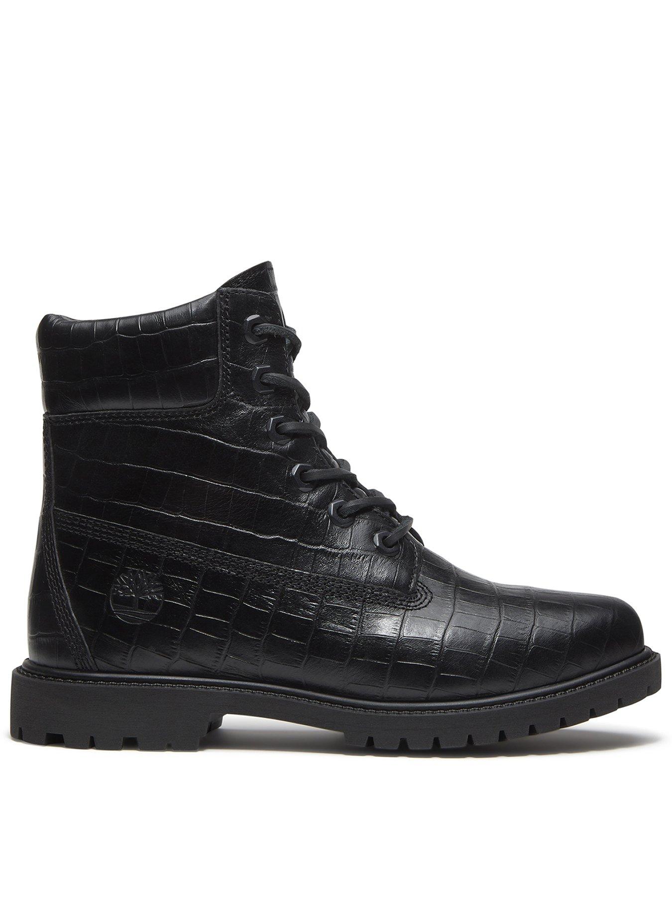 Image 1 of 7 of Timberland Premium 6 Inch Lace Up Boot Black Full Grain