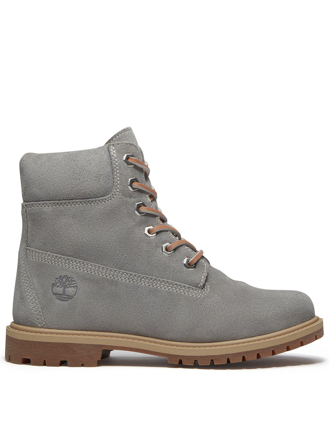 Timberland Premium 6 Inch Lace Up Boot Medium Grey Suede
