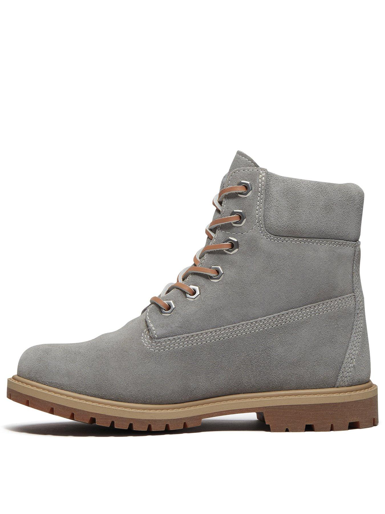 Image 6 of 7 of Timberland Womens Premium Suede Lace-Up 6 Inch Boots - Grey