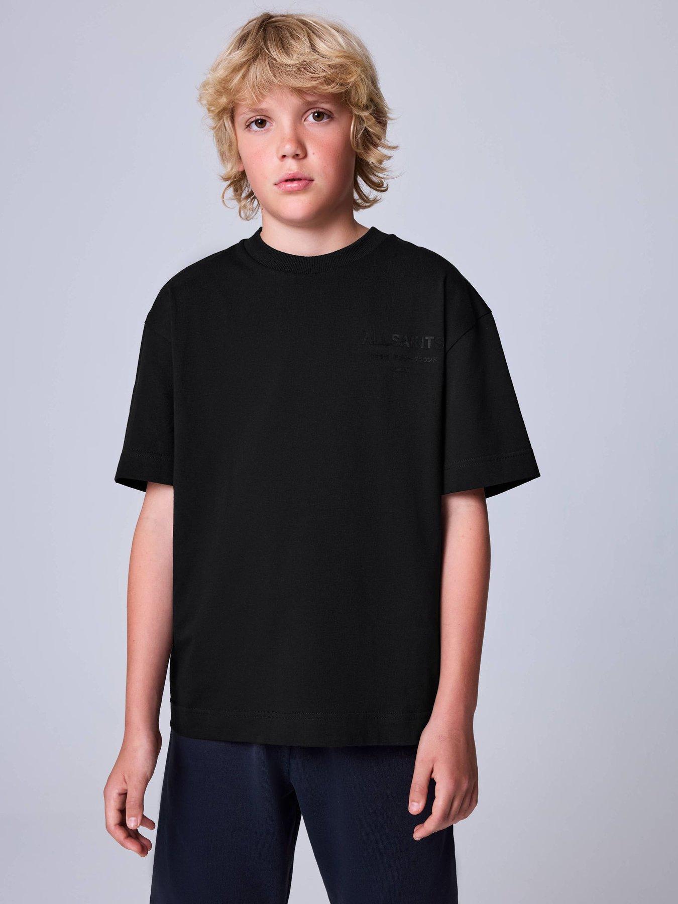 smALLSAINTS Kids' Oversized Underground Flock Logo Cotton T-Shirt - Black