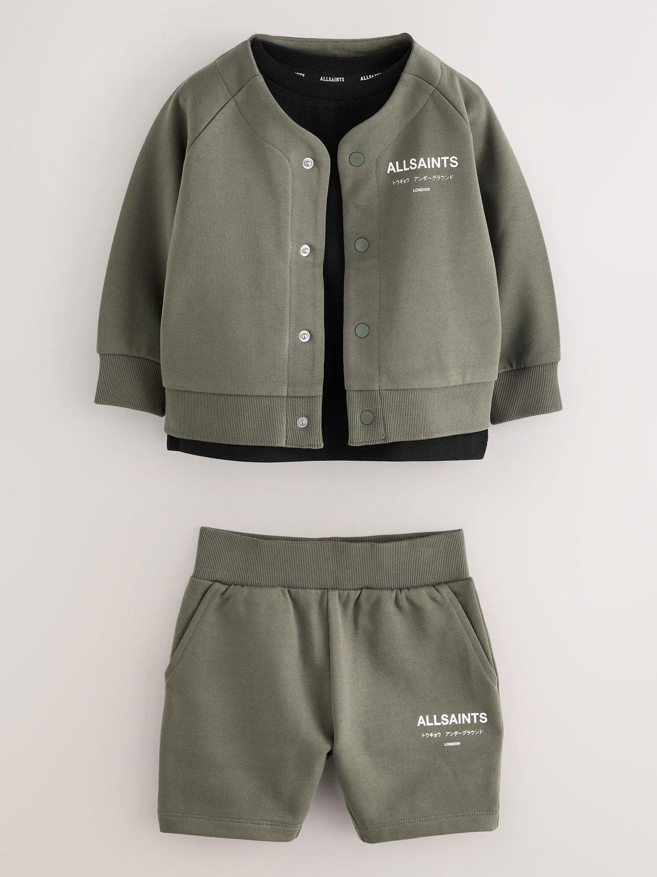 Image 2 of 7 of smALLSAINTS Jacket Top and Shorts 3 Set - Green
