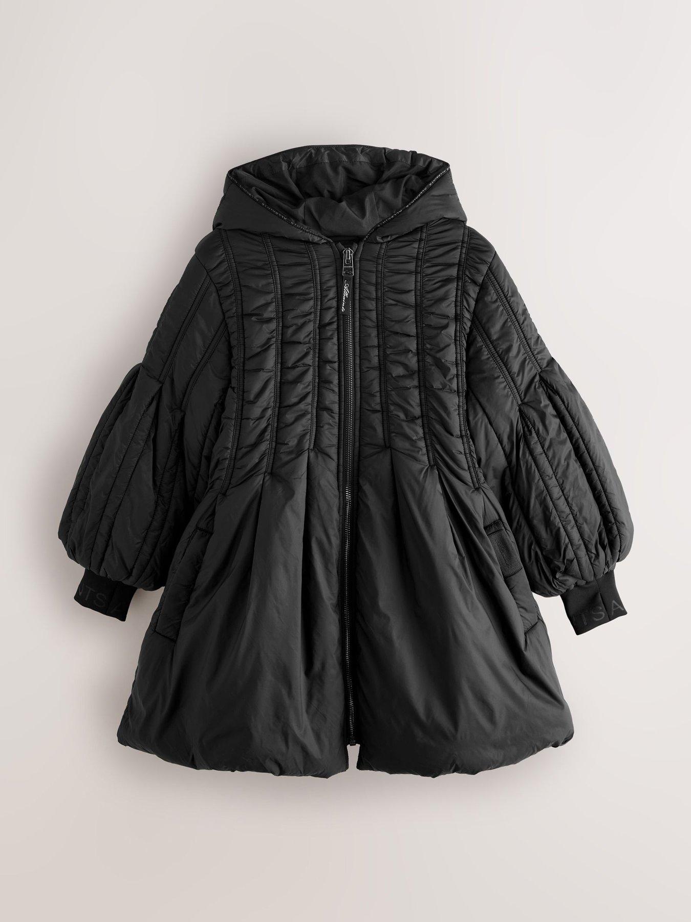 smALLSAINTS Girls' Bubble Hem Mid Length Padded Coat - Black