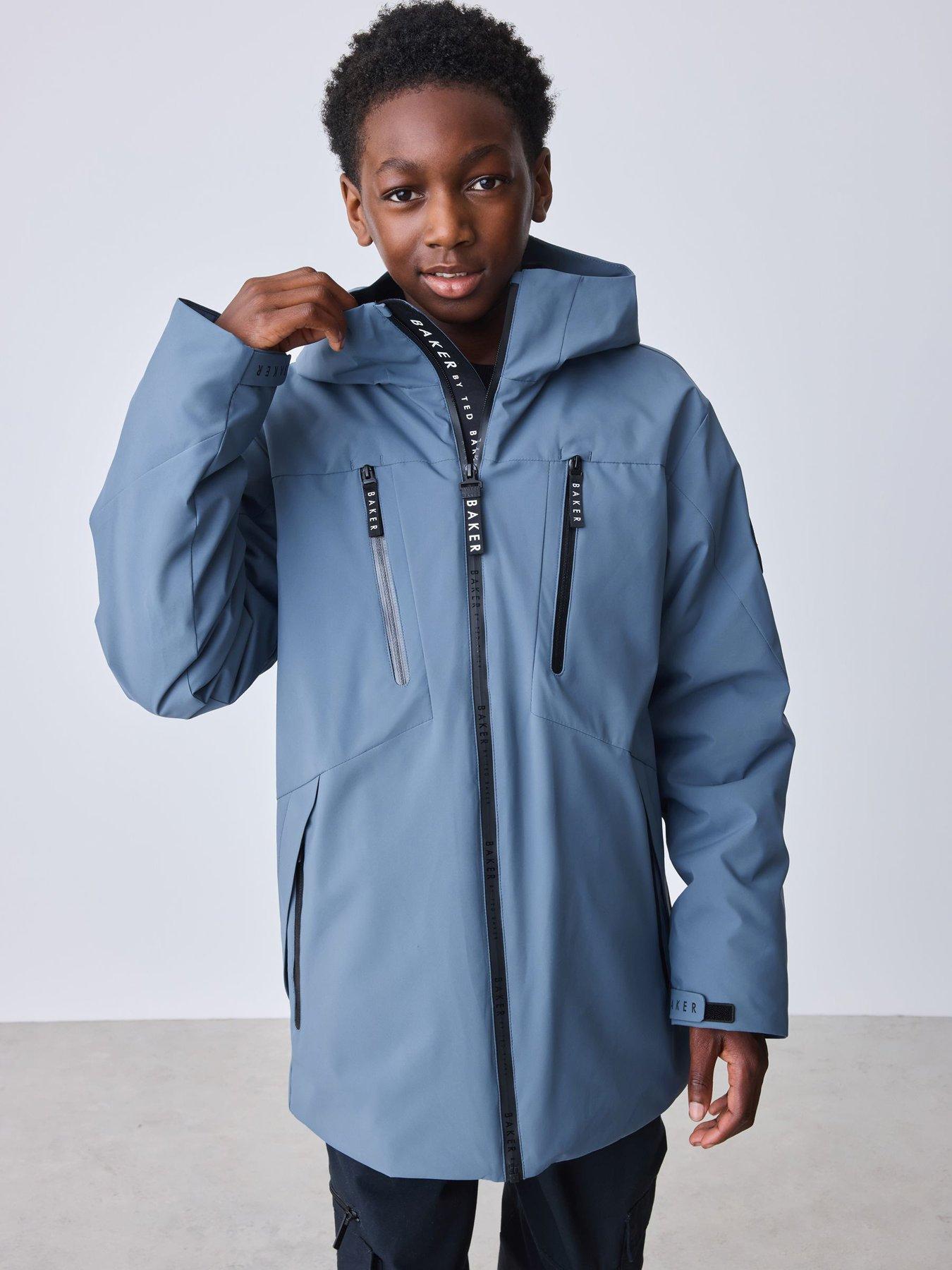 Ted Baker Boys' Lightweight Mid-Length Hooded Jacket - Blue