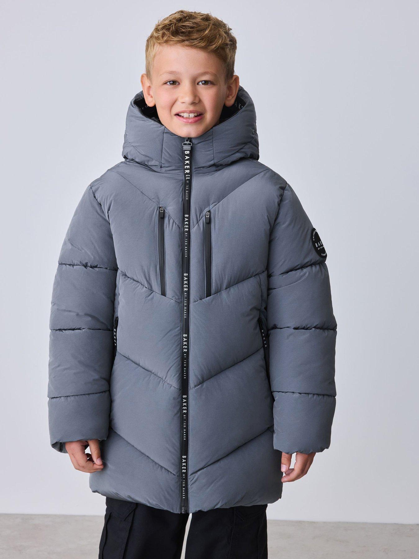 Ted Baker Boys Shower Resistant Midlength Padded Coat - Blue