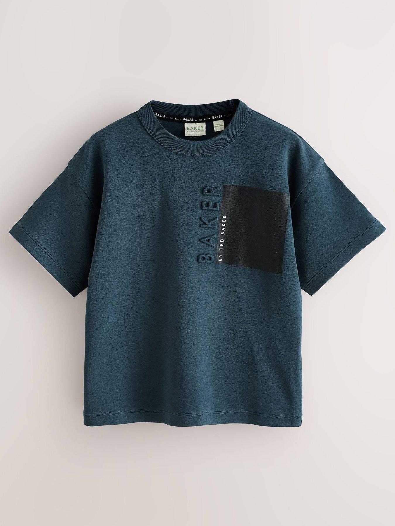 Image 2 of 7 of Ted Baker Boys Embossed Short Sleeve T-shirt - Dark Grey