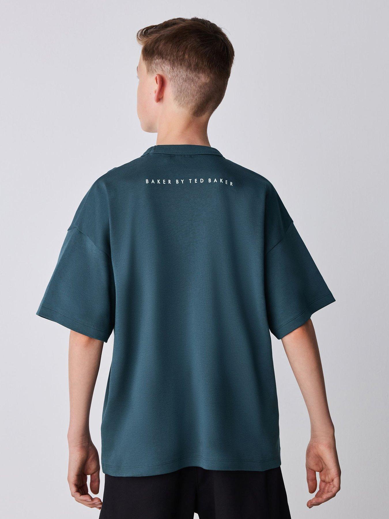 Image 3 of 7 of Ted Baker Boys Embossed Short Sleeve T-shirt - Dark Grey