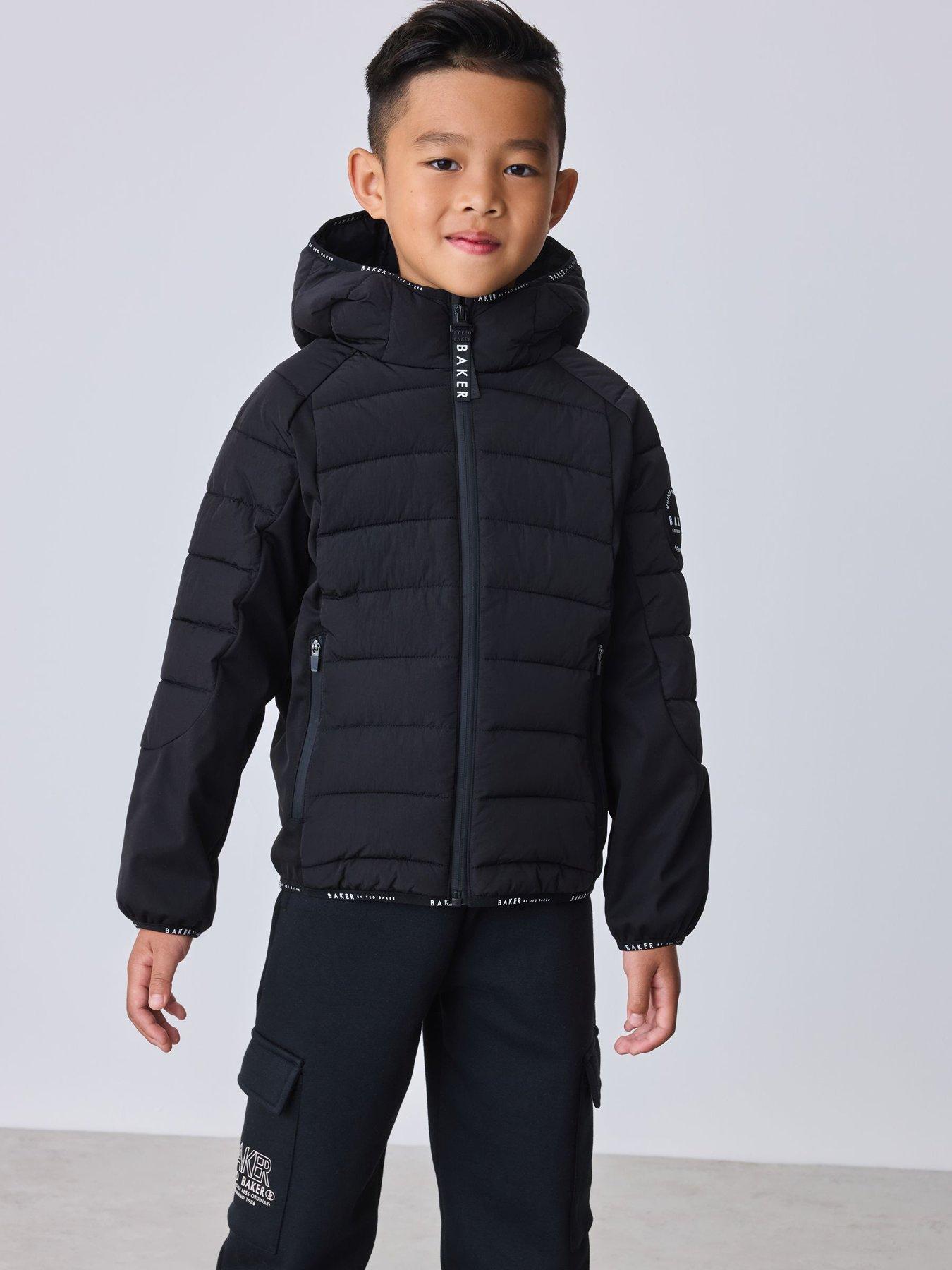 Ted Baker Boys' Quilted Hooded Padded Jacket - Black
