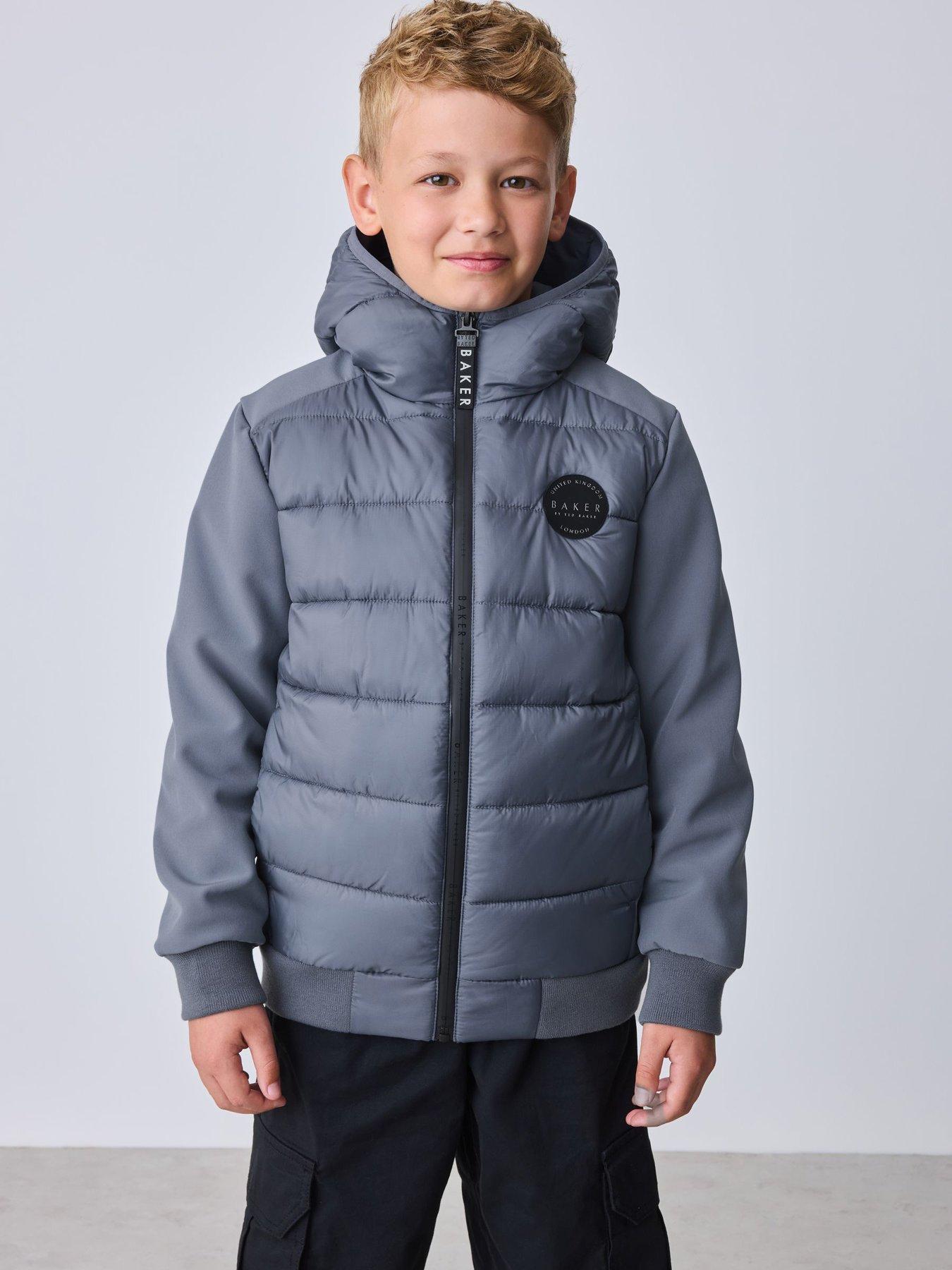 Image 1 of 7 of Ted Baker Boys Neoprene Sleeve Coat - Grey