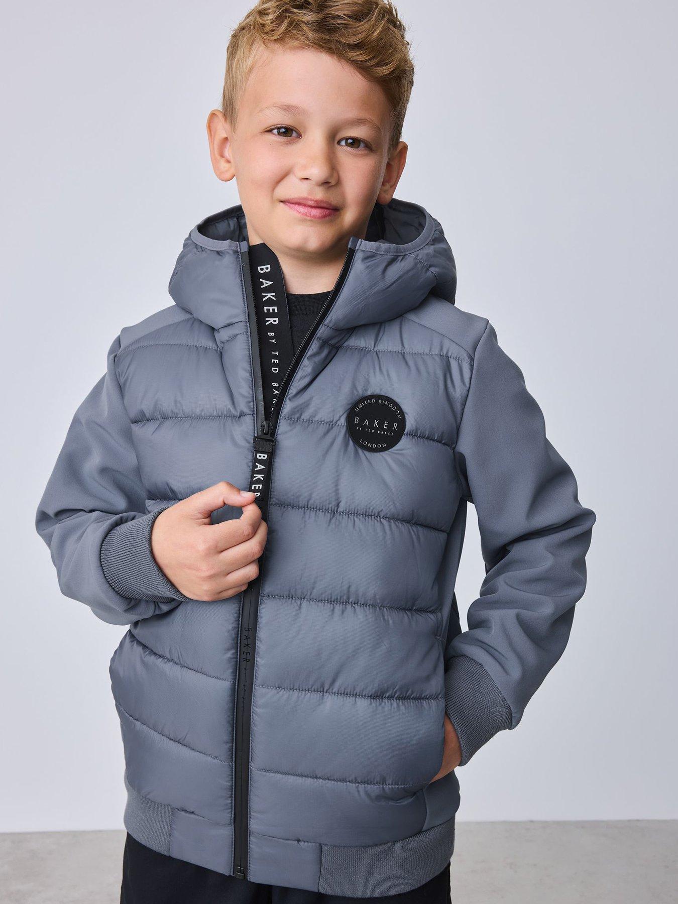 Image 3 of 7 of Ted Baker Boys Neoprene Sleeve Coat - Grey