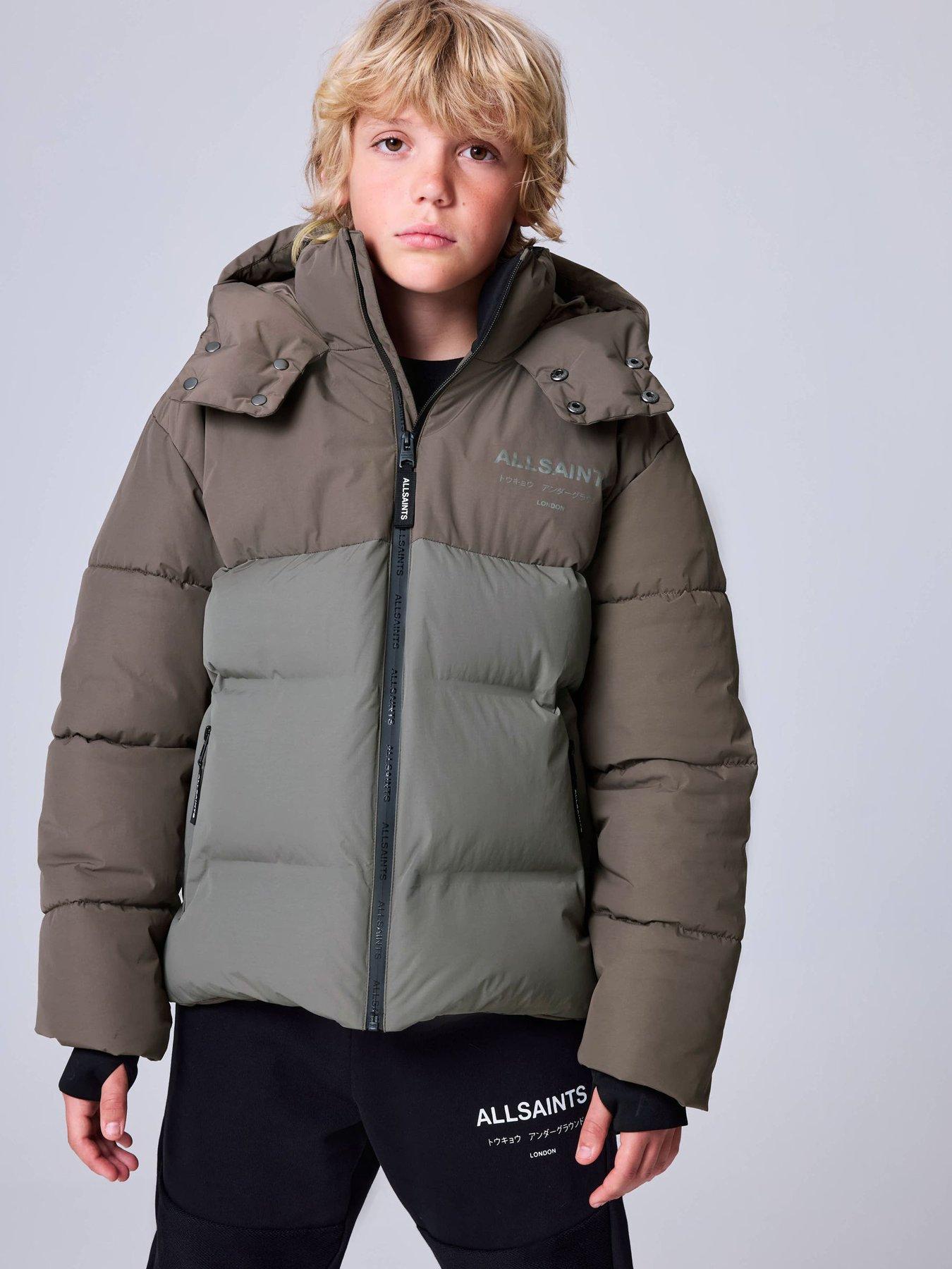 smALLSAINTS Boys' Hooded Padded Winter Coat - Khaki Green