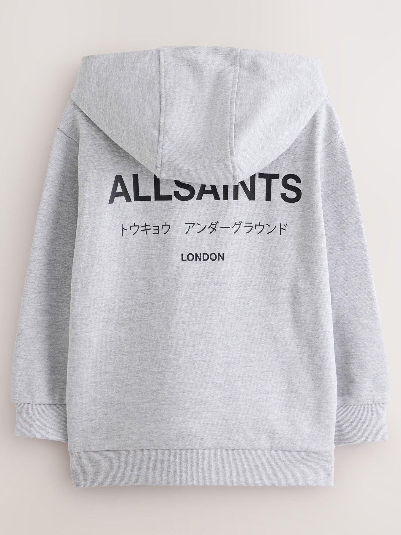 Image 2 of 4 of smALLSAINTS Hooded Sweatshirt with Logo Back Print Detail - Grey