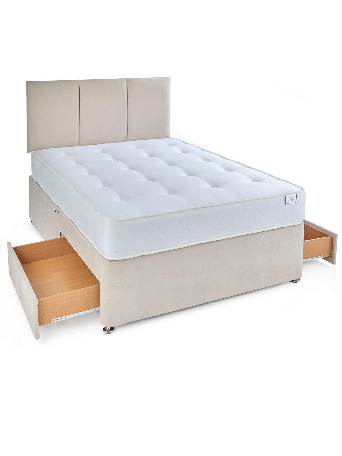Image 4 of 7 of The Very Collection Sheridan Divan Base with 2 Drawers + Headboard + &nbsp;Tufted Quilted 12.5g Spring Mattress