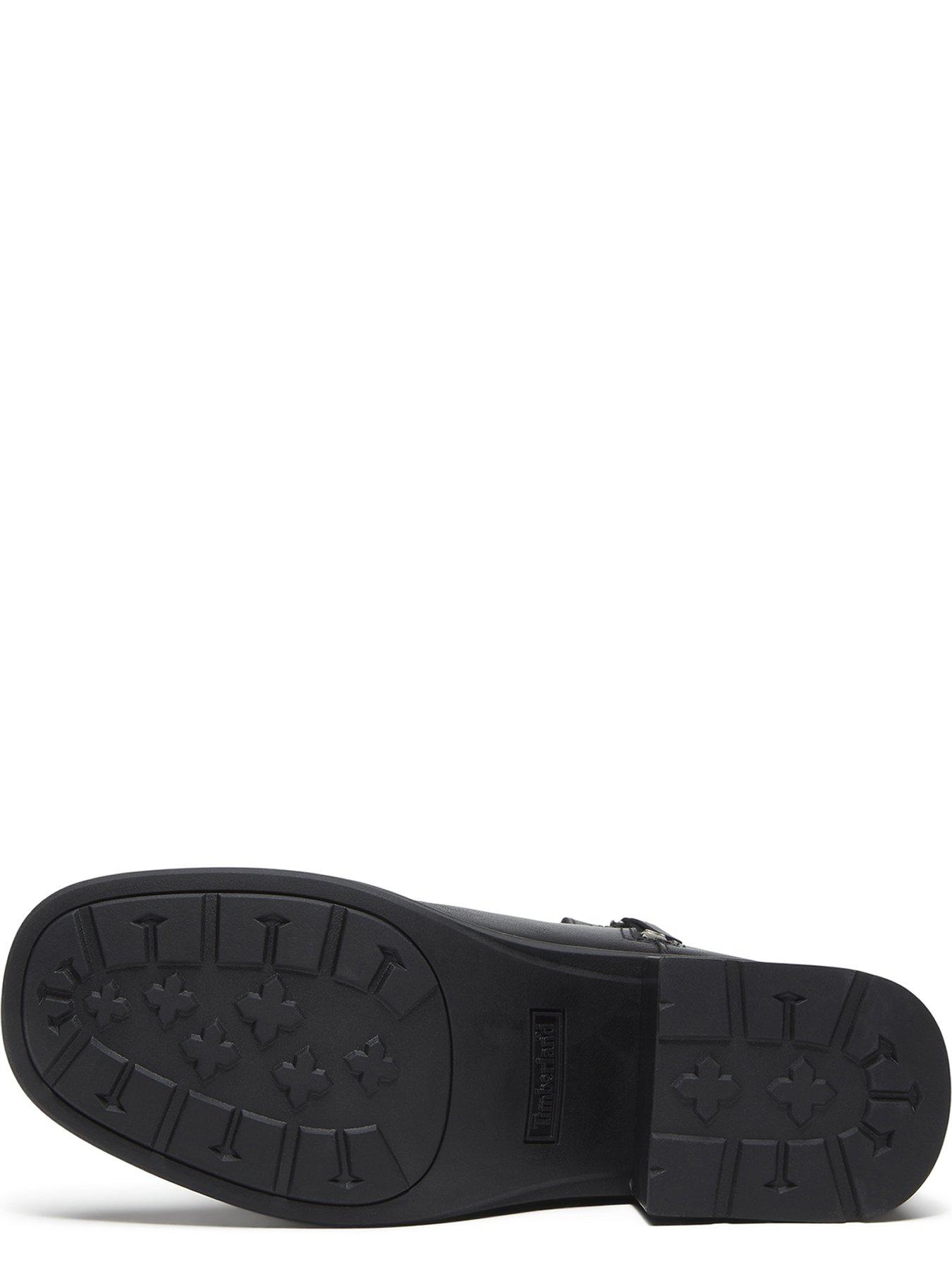 Image 5 of 7 of Timberland Bellevaux Leather Block Heel Side Zip Ankle Boots - Black