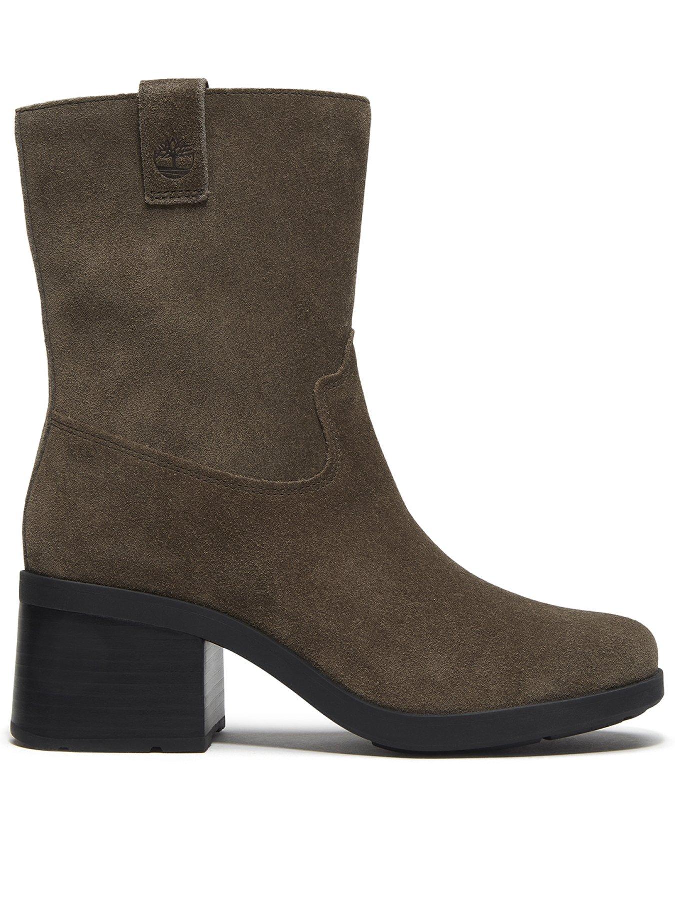 Timberland Bellevaux Mid Zip Up Boot Dark Brown Suede