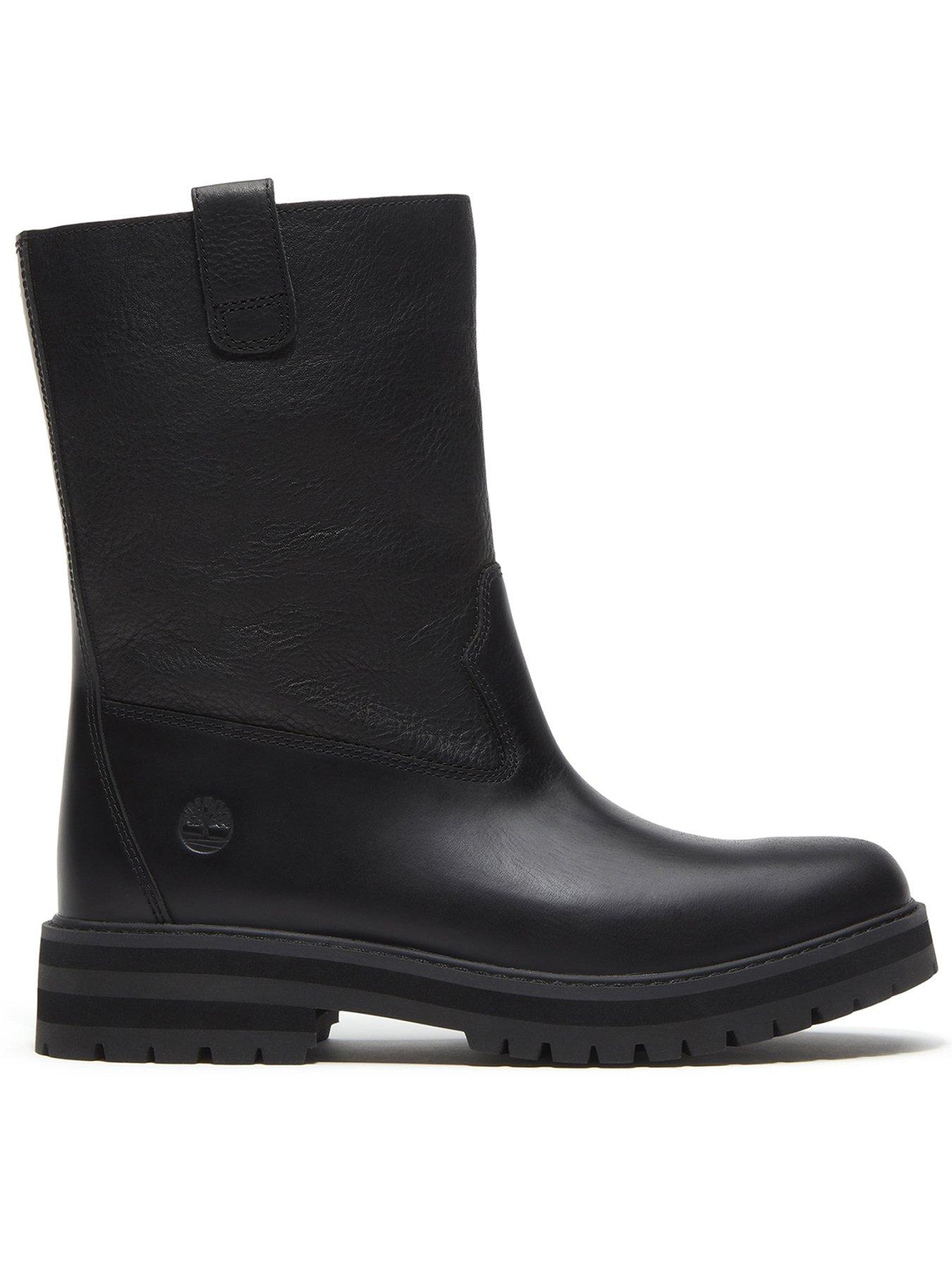 Image 1 of 7 of Timberland Britton Drive Pull-On Leather Boots - Black