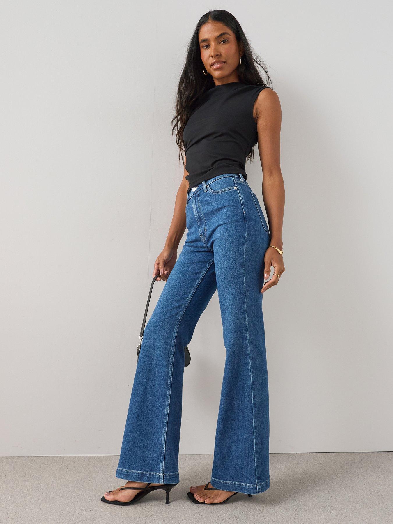 The Very Collection High Waist Flare Jeans - Mid Wash